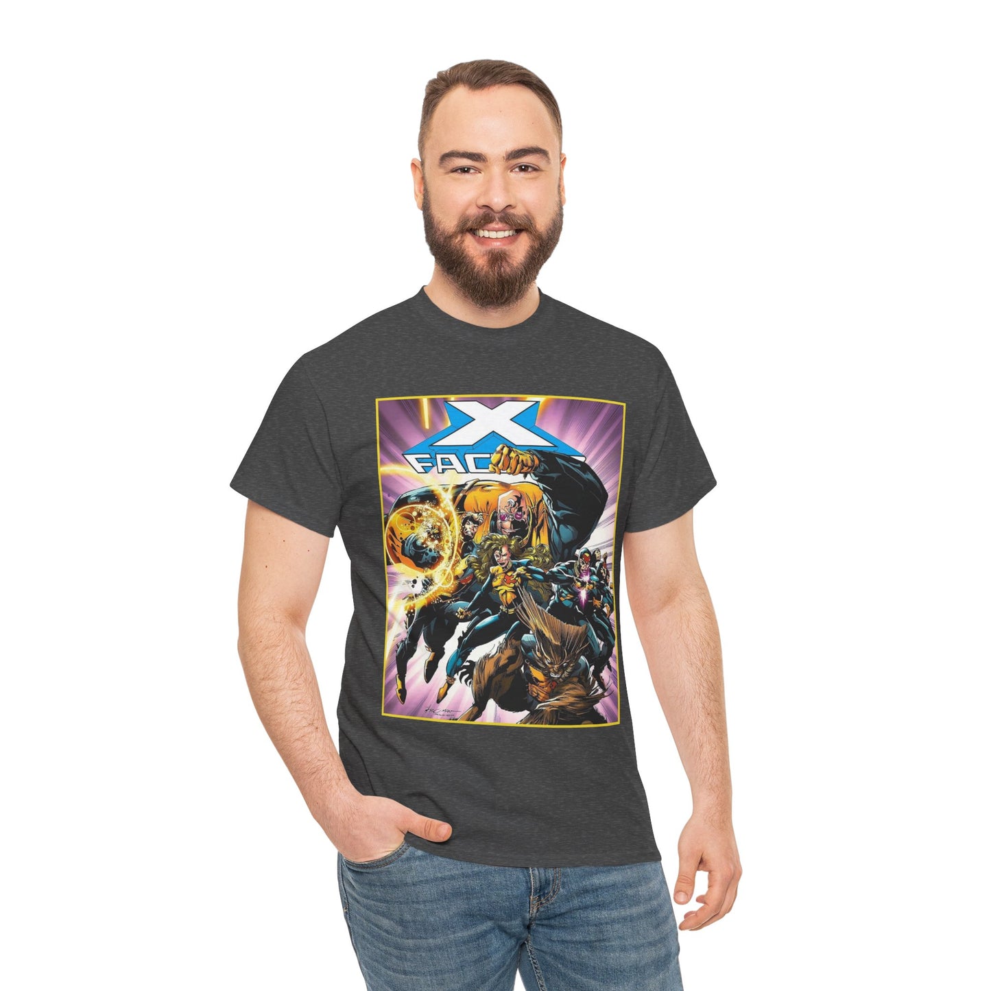 X-Factor T-Shirt - Larry Stroman Art - Polaris, Havok, Strong Guy, Jamie Madrox - X-Men Spin-Off - Mutant Heroes - Marvel Comics