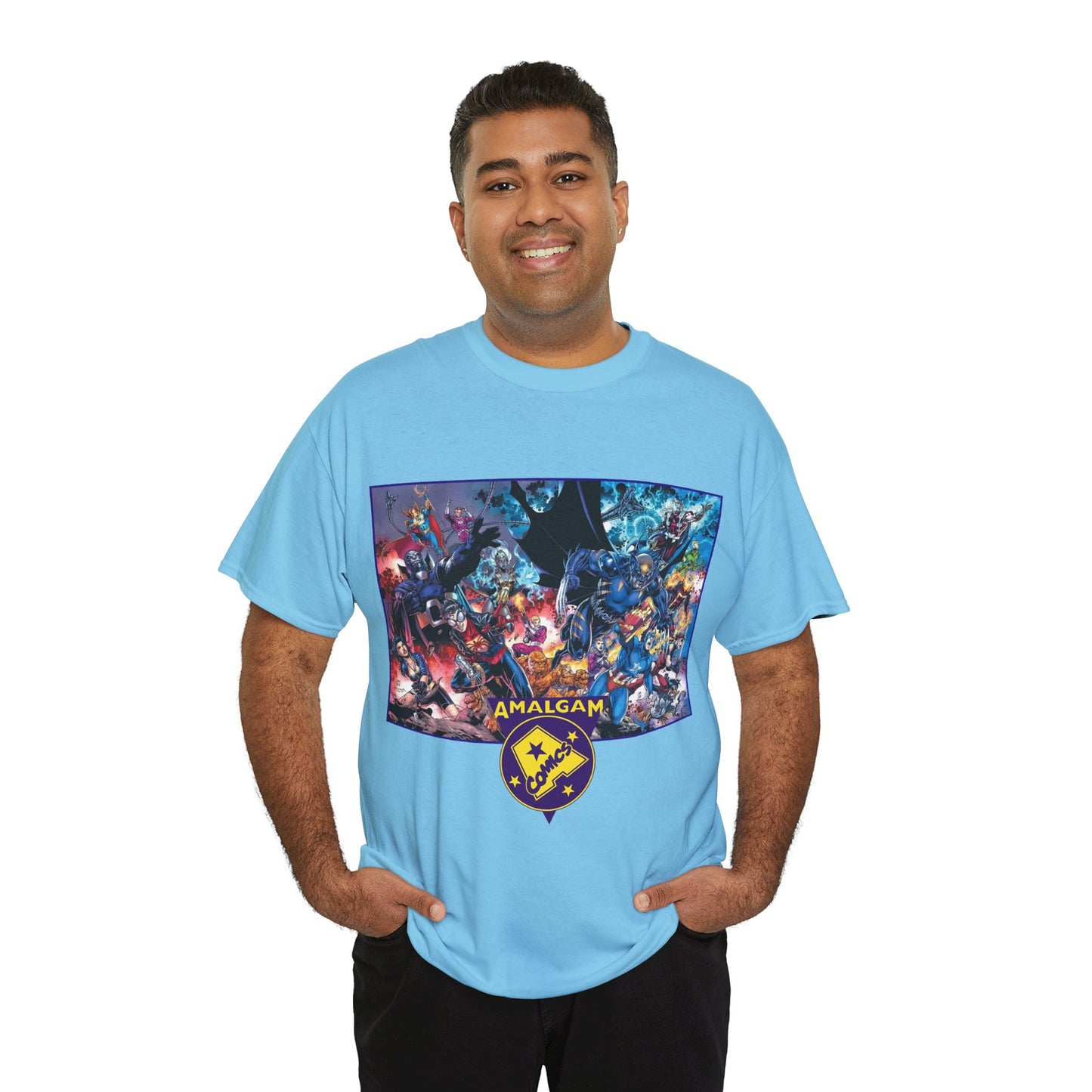 Amalgam T-Shirt - DC Vs Marvel Comics - 1990s - Jim Lee Art - Dark Claw, Amazon, Super Soldier, Spiderboy, Speed Demon