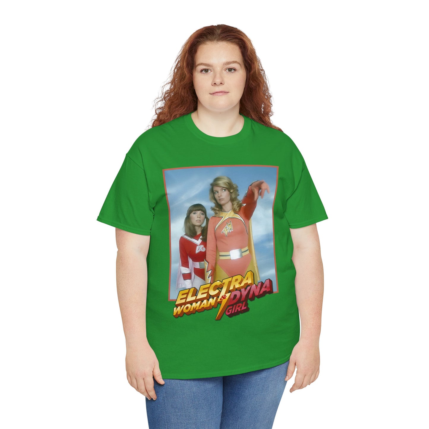 Electra Woman & Dyna Girl T-Shirt - Popular Krofft Supershow Characters from the 1970s - Deidre Hall & Judy Strangis