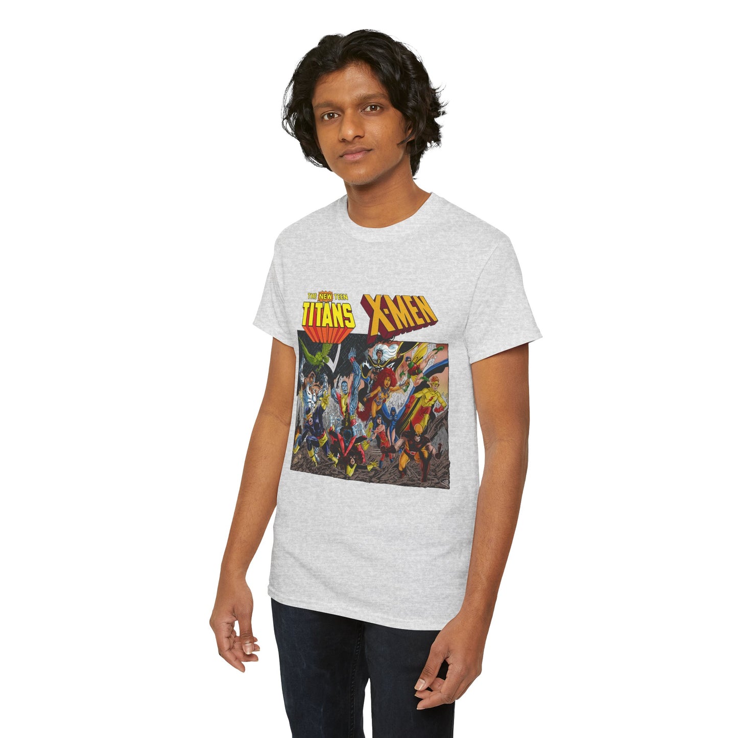 Uncanny X-Men Vs New Teen Titans T-Shirt - Amazing John Byrne Art - DC Comics, Marvel Comics Crossover - Wolverine, Starfire, Cyclops, Storm, Raven, Wonder Girl
