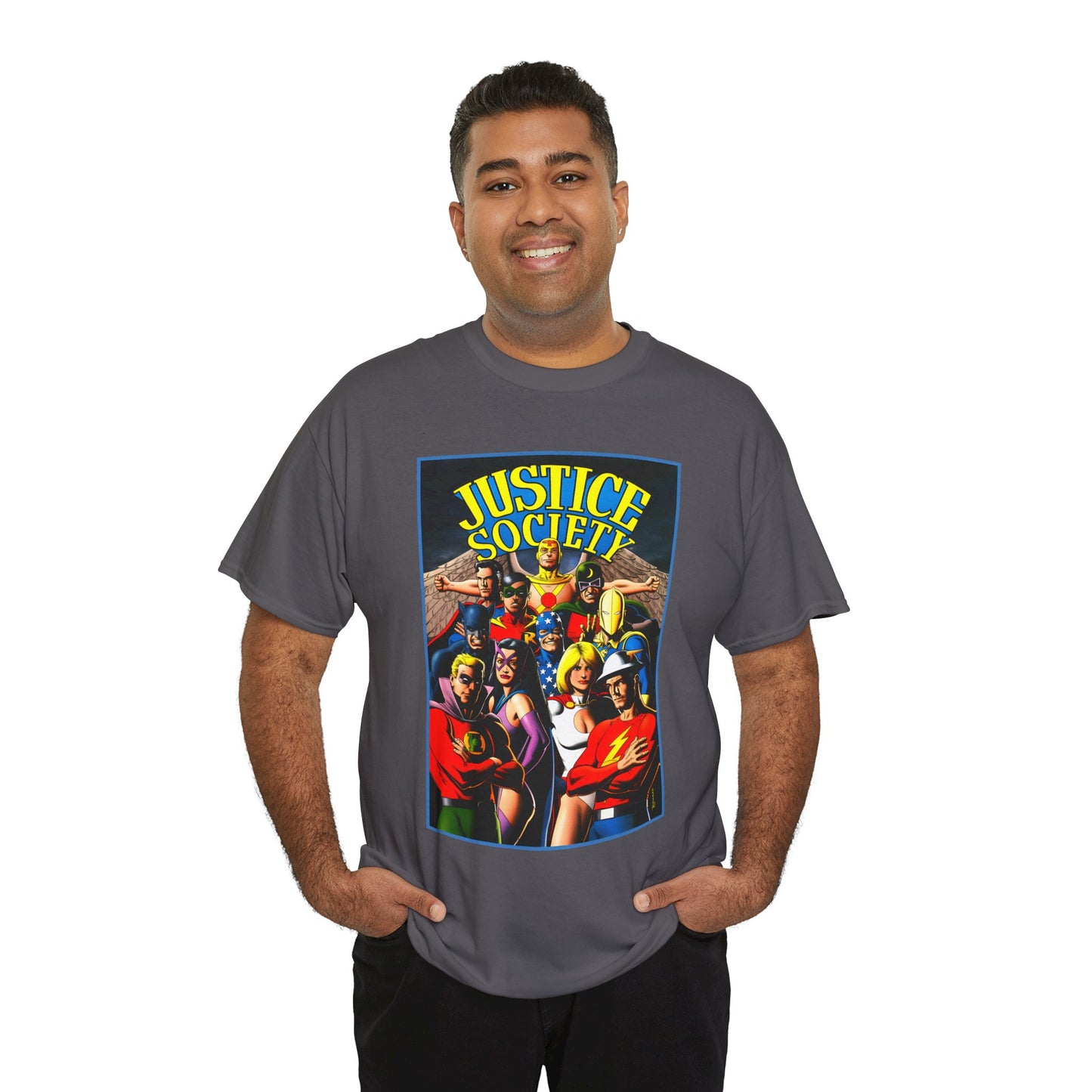 Justice Society T-Shirt - Brian Bolland Art - Dr. Fate, Huntress, Power Girl, Green Lantern, Hawkman, Wildcat - DC Comics - JSA
