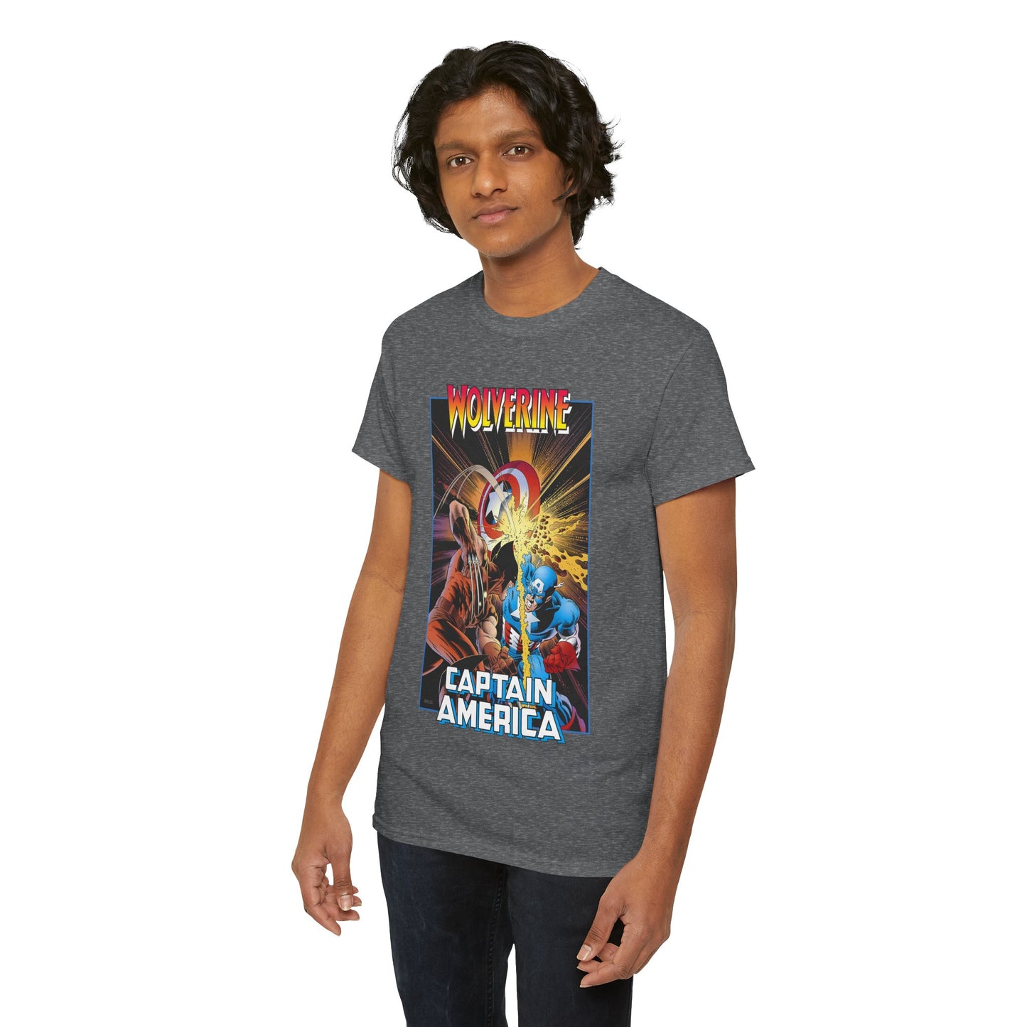 Wolverine Vs Captain America T-Shirt - Mike Zeck Classic Art - Marvel Comics