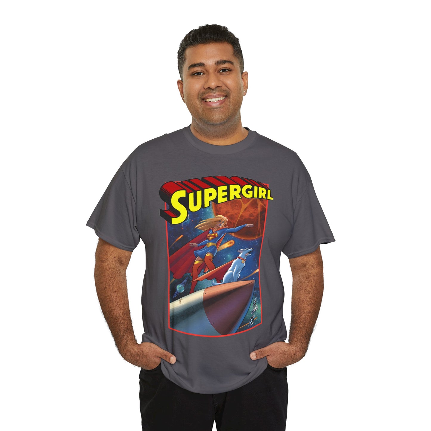 Supergirl & Krypto T-Shirt - Amanda Conner Art - Kara from Krypton - Superman's Pet Superdog - DC Comics