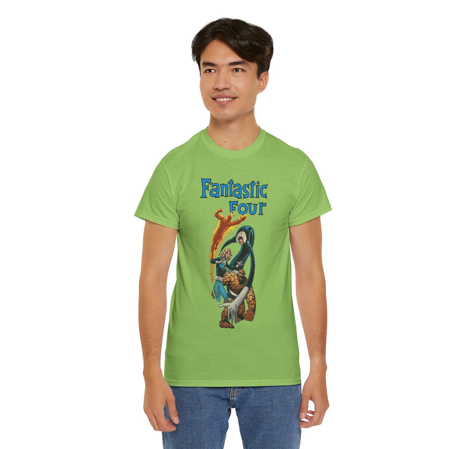 Fantastic Four T-Shirt - John Byrne Art - Invisible Woman, Reed Richards, The Thing, Human Torch - Marvel Comics