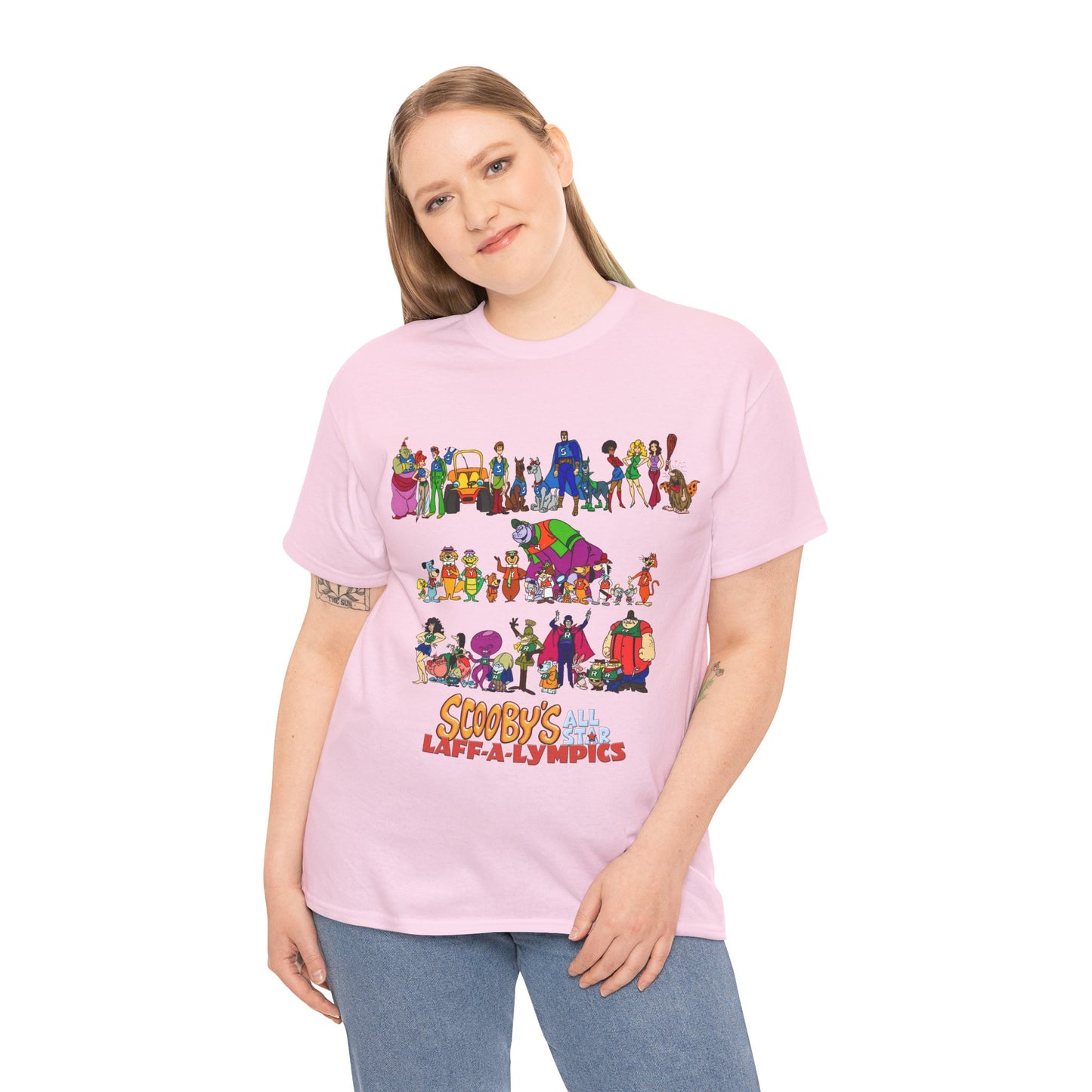 Scooby's All-Star Laff-A-Lympics T-Shirt - Hanna-Barbera Cartoon - Speed Buggy, Yogi Bear, Grape Ape, Scooby Dum, Shaggy, Wally Gator