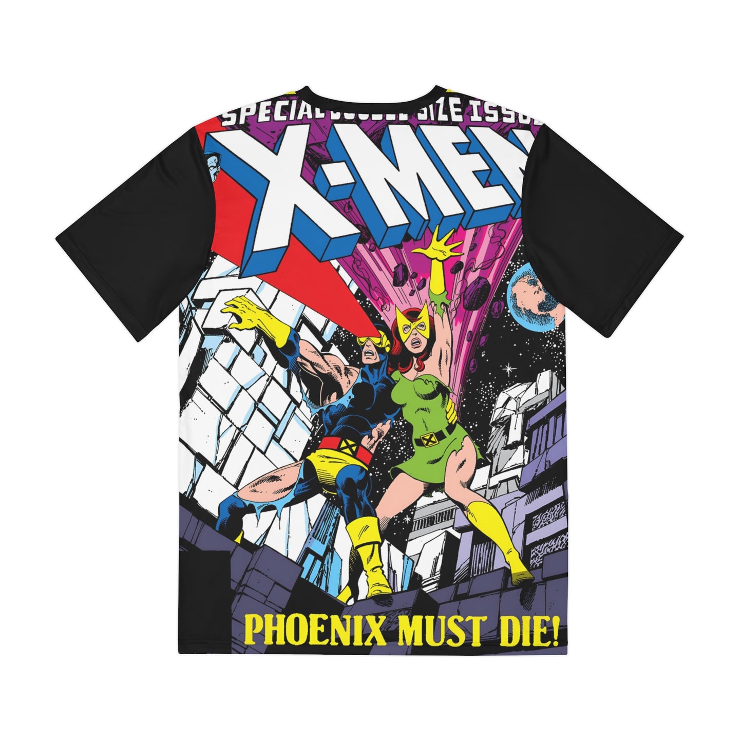 Uncanny X-Men Polyester Tee (All-Over Print) - Iconic John Byrne Art - Cyclops & Jean Grey - Marvel Comics