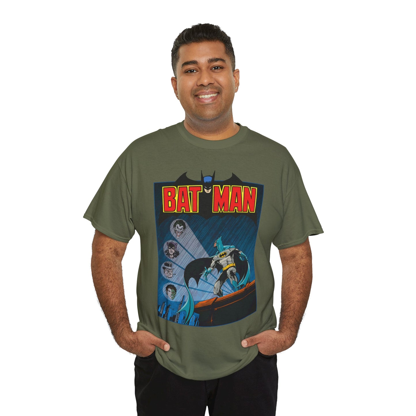 Batman T-Shirt - DC Comics - Catwoman, Joker, Two-Face, Penguin - Bronze Age Art - Gotham City