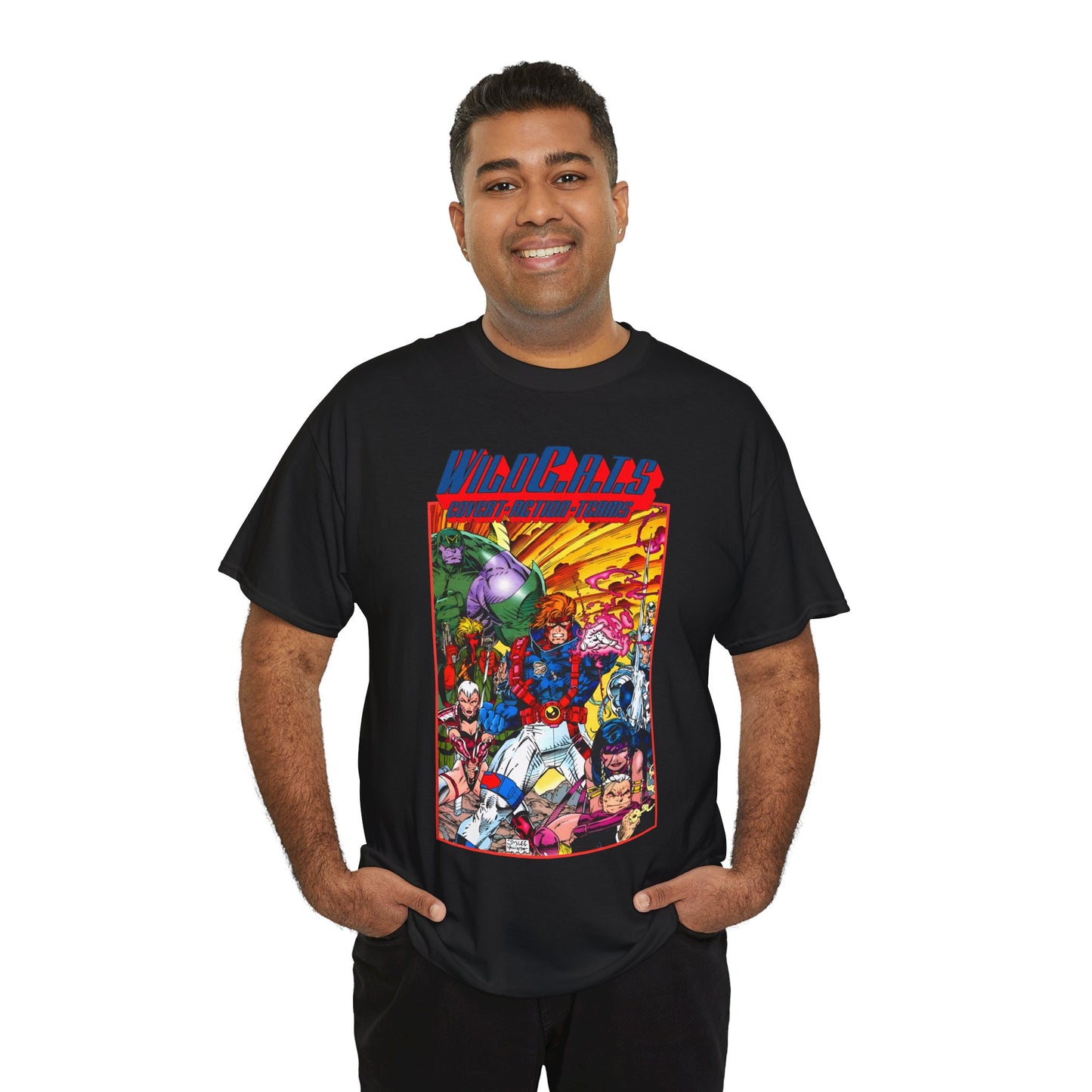 Wildcats T-Shirt - Jim Lee Art - WildC.A.T.s: Covert Action Teams - Spartan, Voice, Grifter, Zealot, Emp - Image/Wildstorm/DC Comics