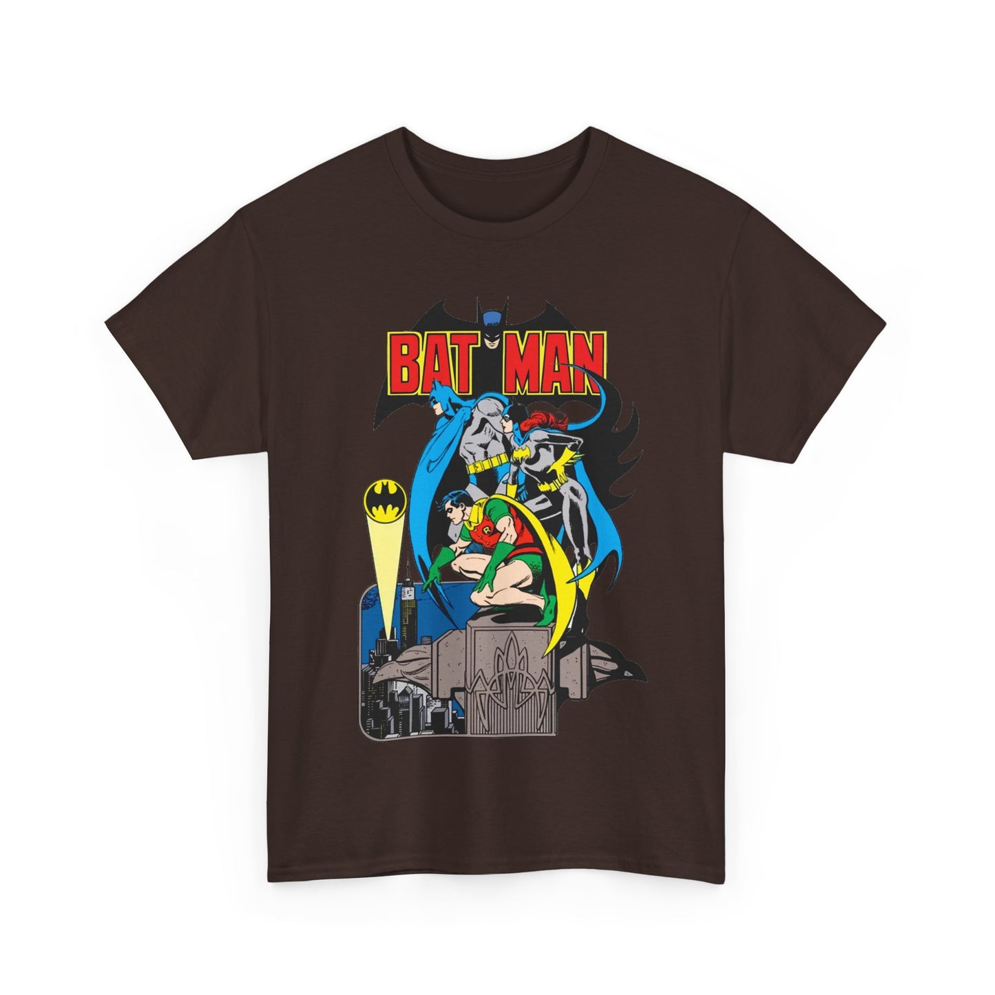 Batman, Robin & Batgirl T-Shirt - José Luis García-López Art - DC Comics Style Guide - 1970s Retro Art - Gotham City - Bat Signal