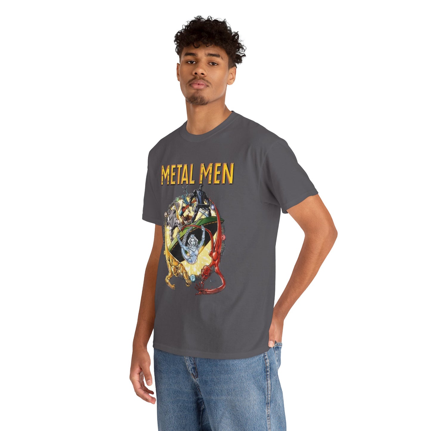 Metal Men T-Shirt - George Perez Art - DC Comics - Classic Silver Age Team - Mercury, Iron, Tin, Gold
