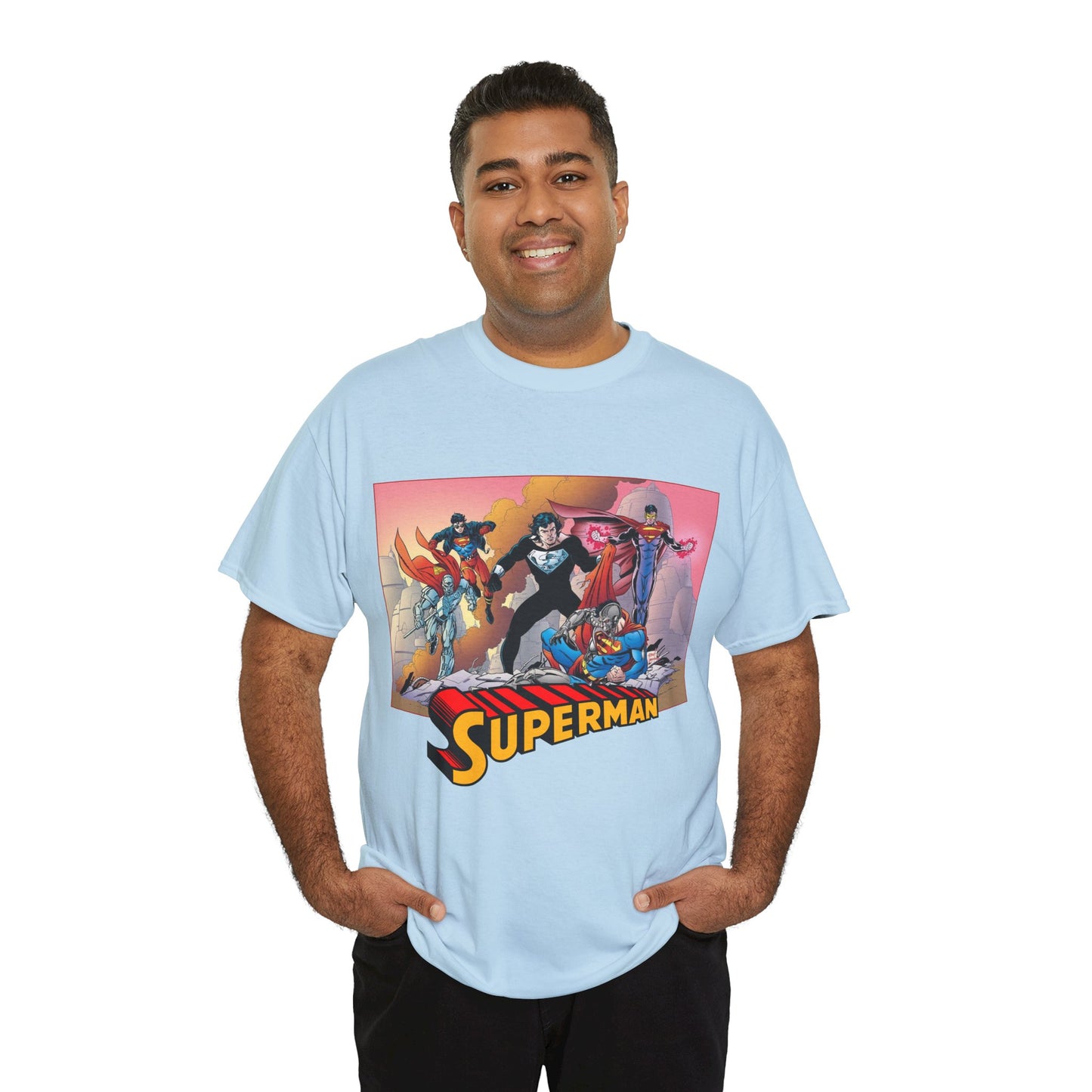 Superman T-Shirt - Tom Grummett Art - Death & Return - Steel, Cyborg, Eradicator - DC Comics