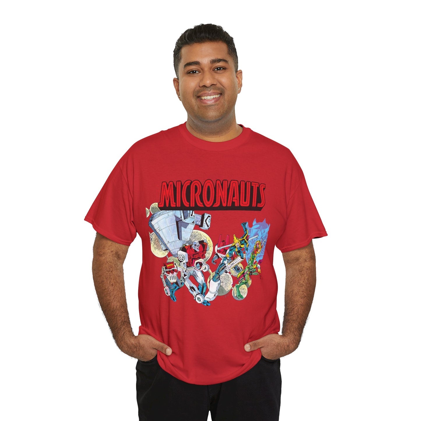 Micronauts T-Shirt - Jackson Guice Art - Arcturus Rann, Biotron, Marionette, Acroyear, Bug - Marvel Comics