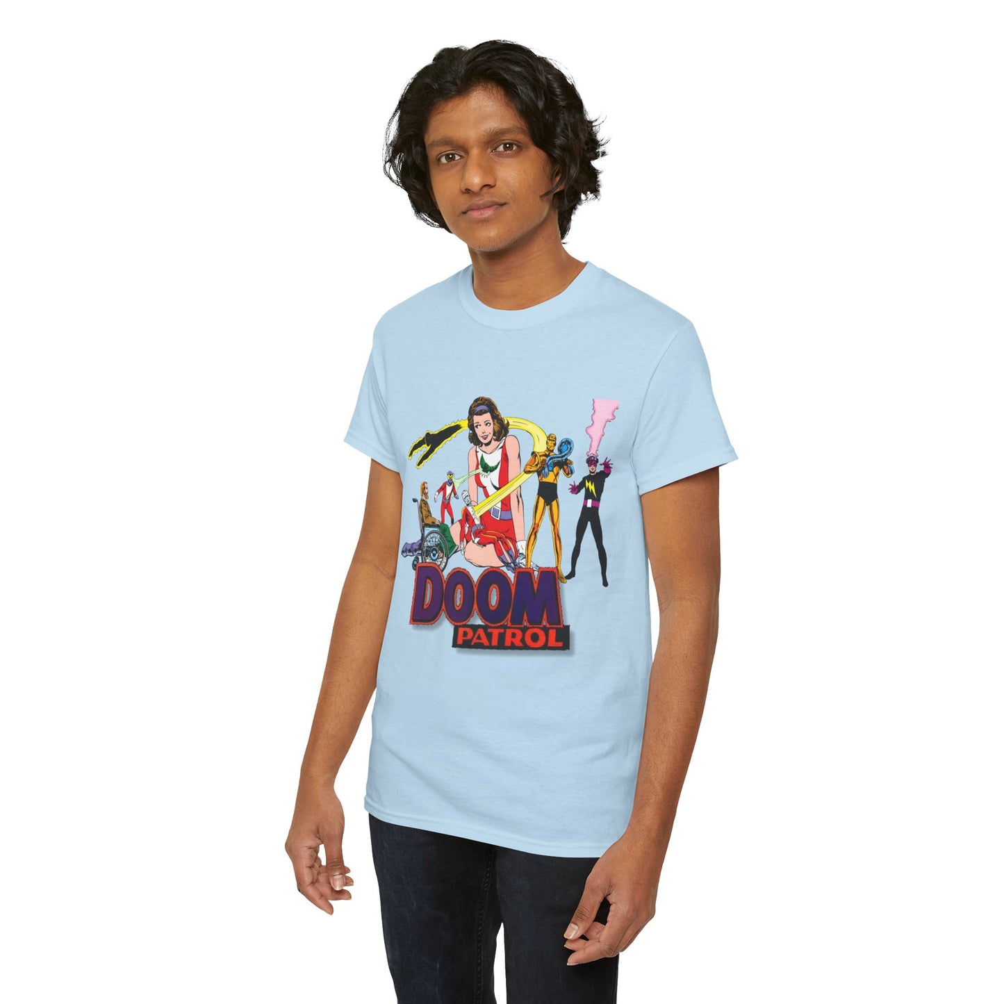 Doom Patrol T-Shirt - John Byrne Art - DC Comics Who's Who Art - Beast Boy, Robotman, Mento, Elasti-Girl, Negative Man, The Chief