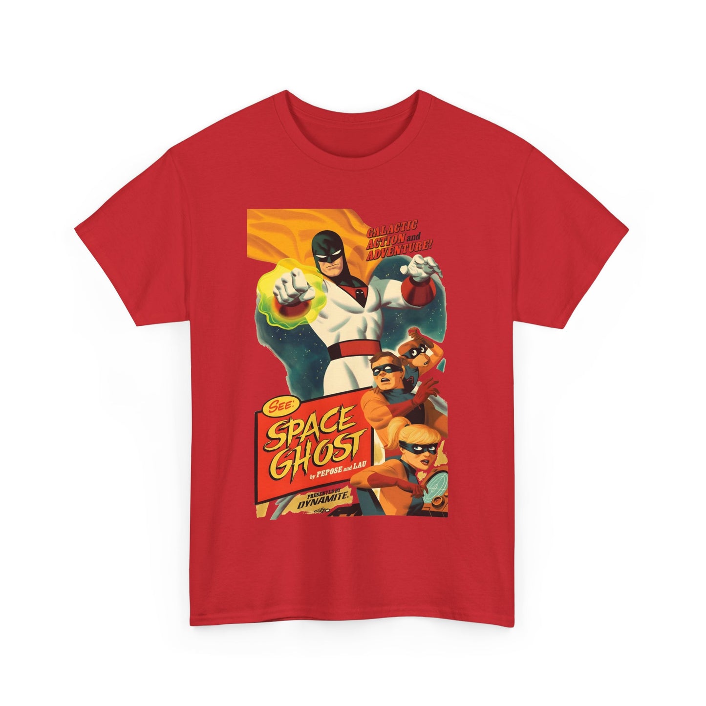 Space Ghost T-Shirt - Frank Cho Art - Jan, Jace & Blip - Movie Poster Style Artwork - Alex Toth Creation - Hanna-Barbera Cartoon