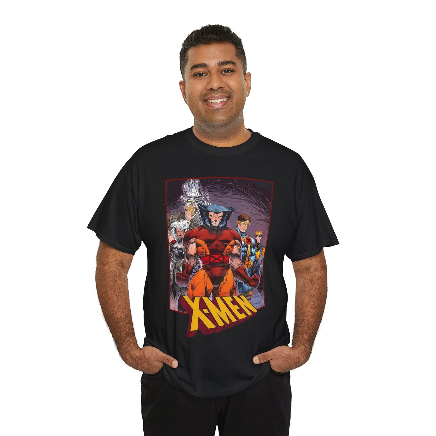 X-Men T-Shirt - While Portacio Art - Wolverine, Cyclops, Storm, Cable, Havok - Marvel Comics