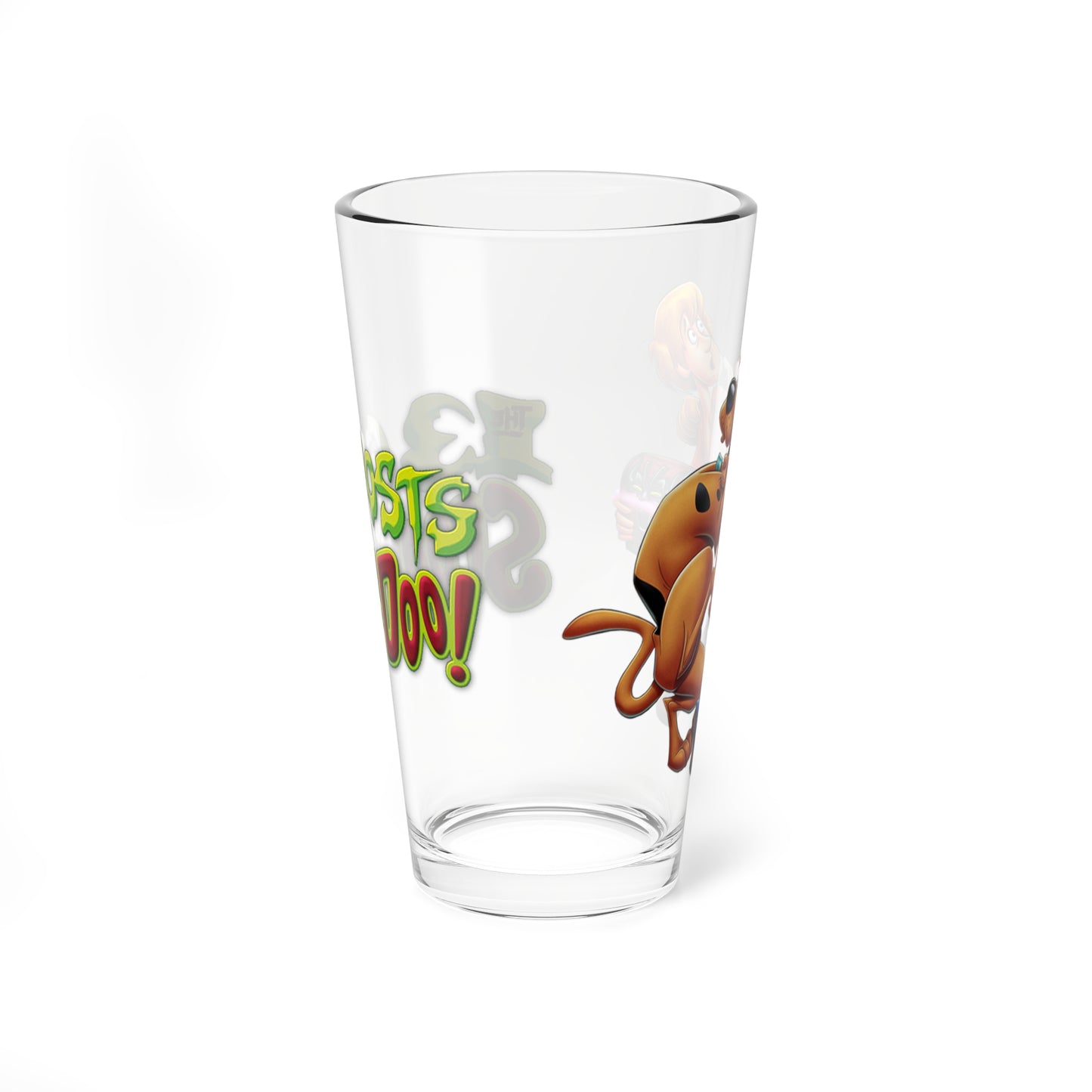 13 Ghosts of Scooby Doo Pint Glass, 16oz - Hanna-Barbera 1985 Cartoon Series - Shaggy & Scooby with the Chest