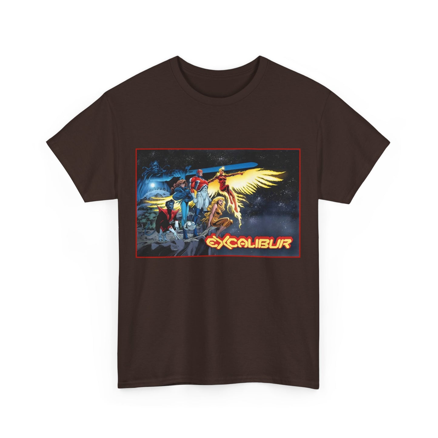 Excalibur T-Shirt - Alan David Art - Captain Britain, Nightcrawler, Shadowcat, Rachel Summers, Meggan - X-Men Series - UK Mutant Team - Marvel Comics
