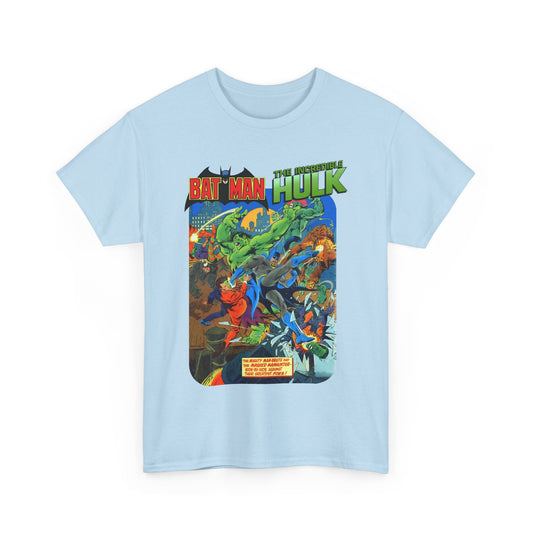Batman & Incredible Hulk T-Shirt - DC/Marvel Comics 1970s Team-Up - Two-Face & Leader - Retro Art