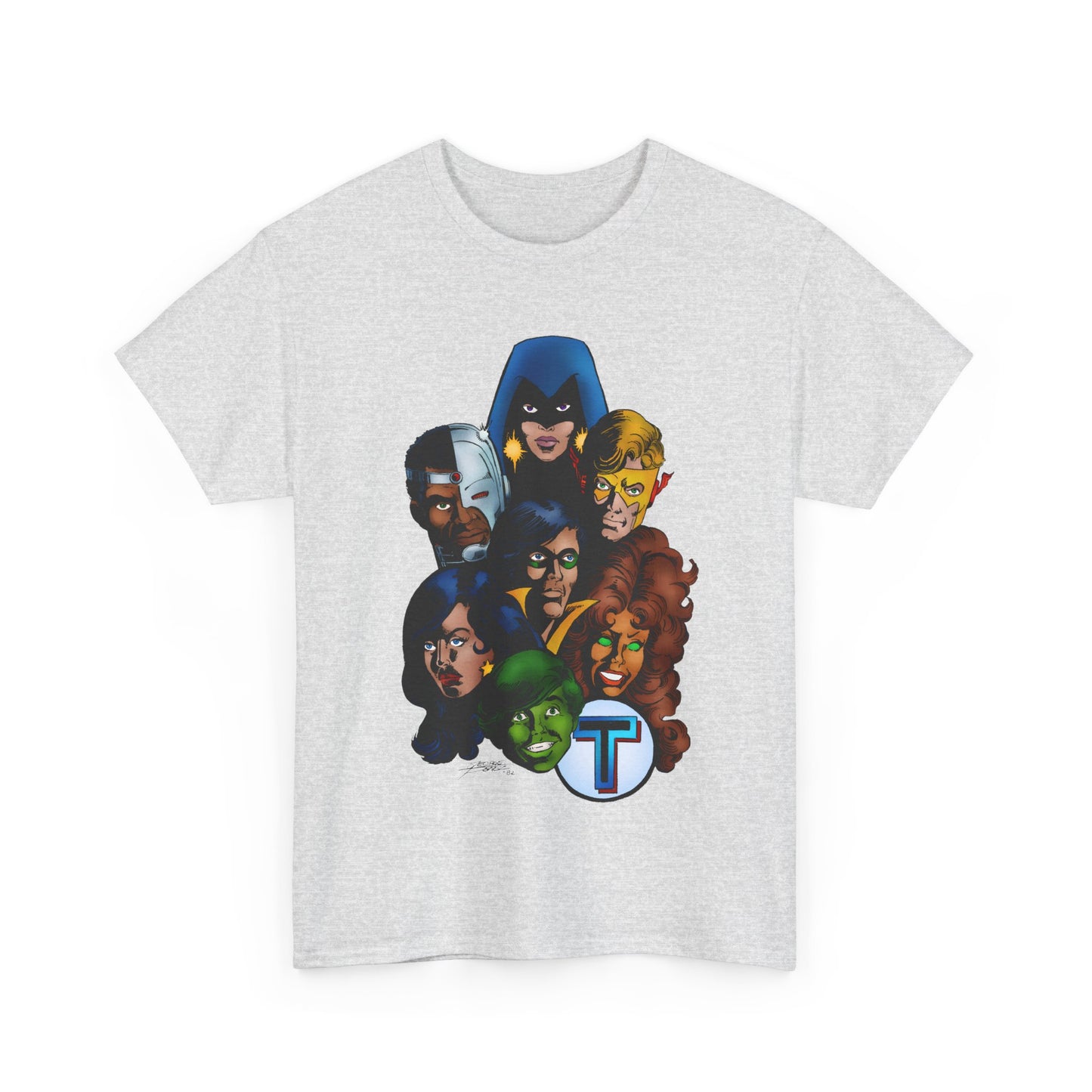 New Teen Titans T-Shirt - George Perez Art - Robin, Wonder Girl, Cyborg, Raven, Starfire, Kid Flash - DC Comics