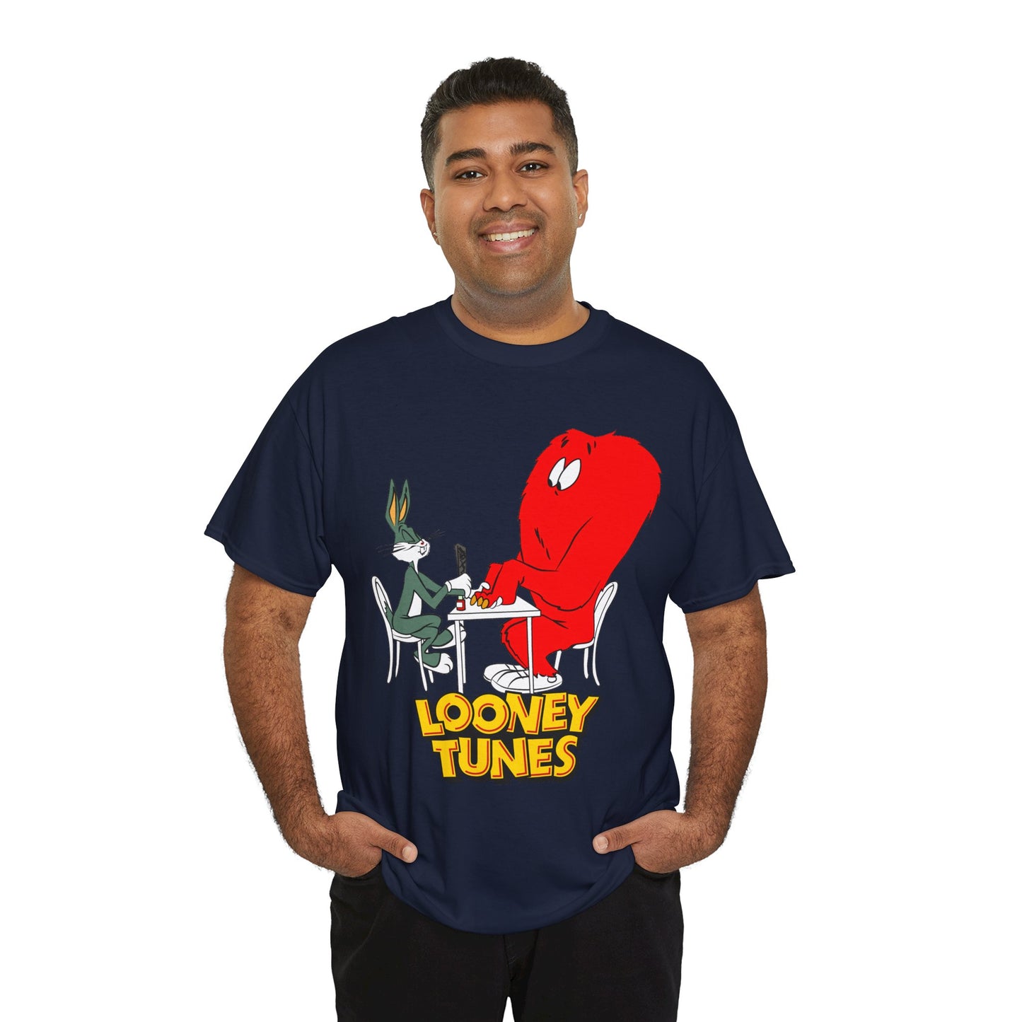 Bugs Bunny & Gossamer T-Shirt - Looney Tunes Cartoon - Popular Halloween Monster Getting a Manicure - Funny, Humorous Image