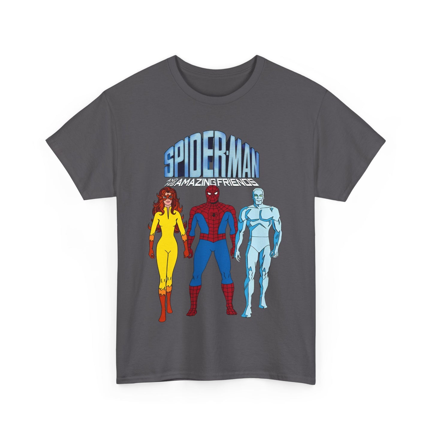 Spider-Man & His Amazing Friends T-Shirt - Spidey, Firestar, Iceman - Popular 1980s Marvel TV Cartoon - Marvel Comics
