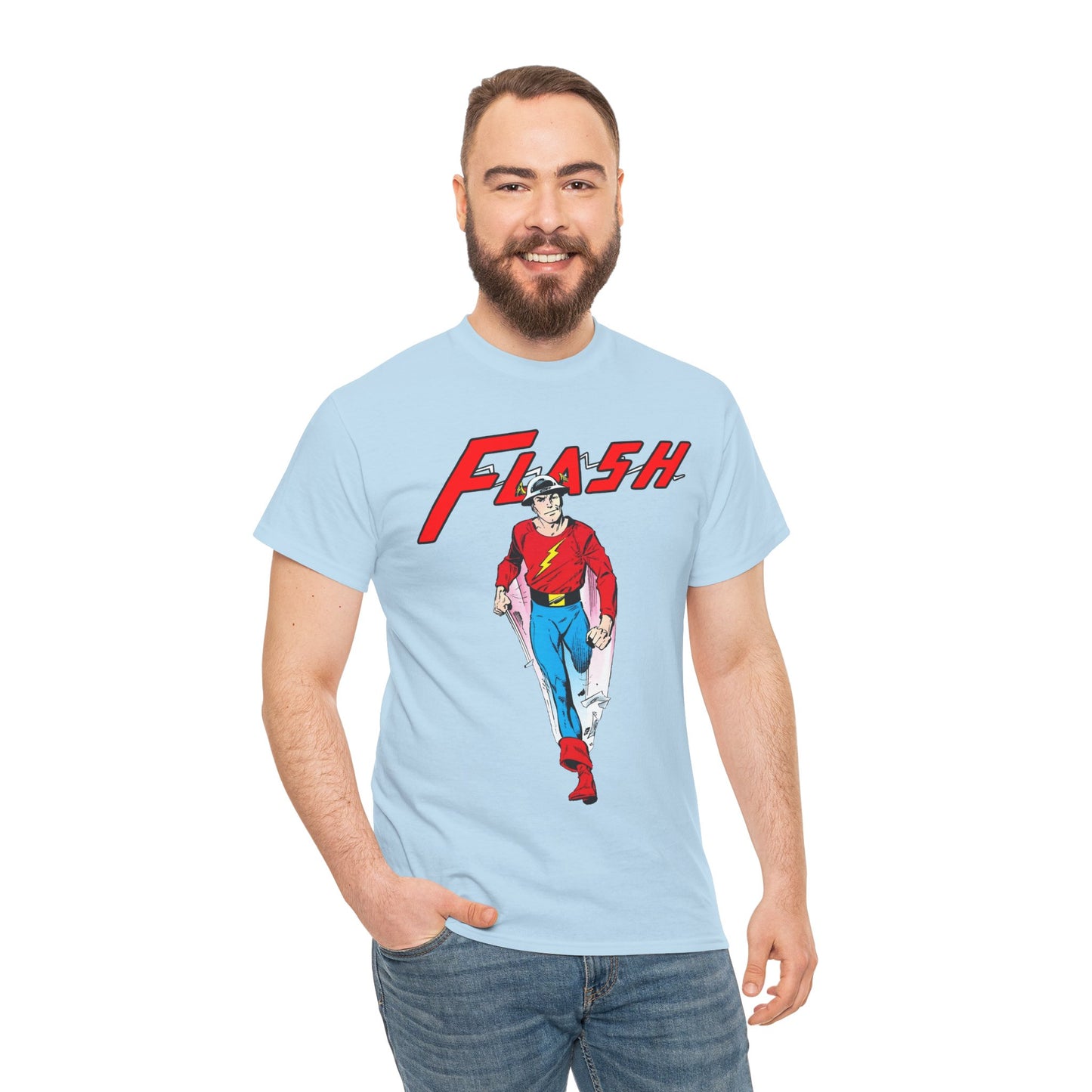 Golden Age Flash T-Shirt - John Byrne Art - Justice Society/JSA Member - Jay Garrick - Speedster
