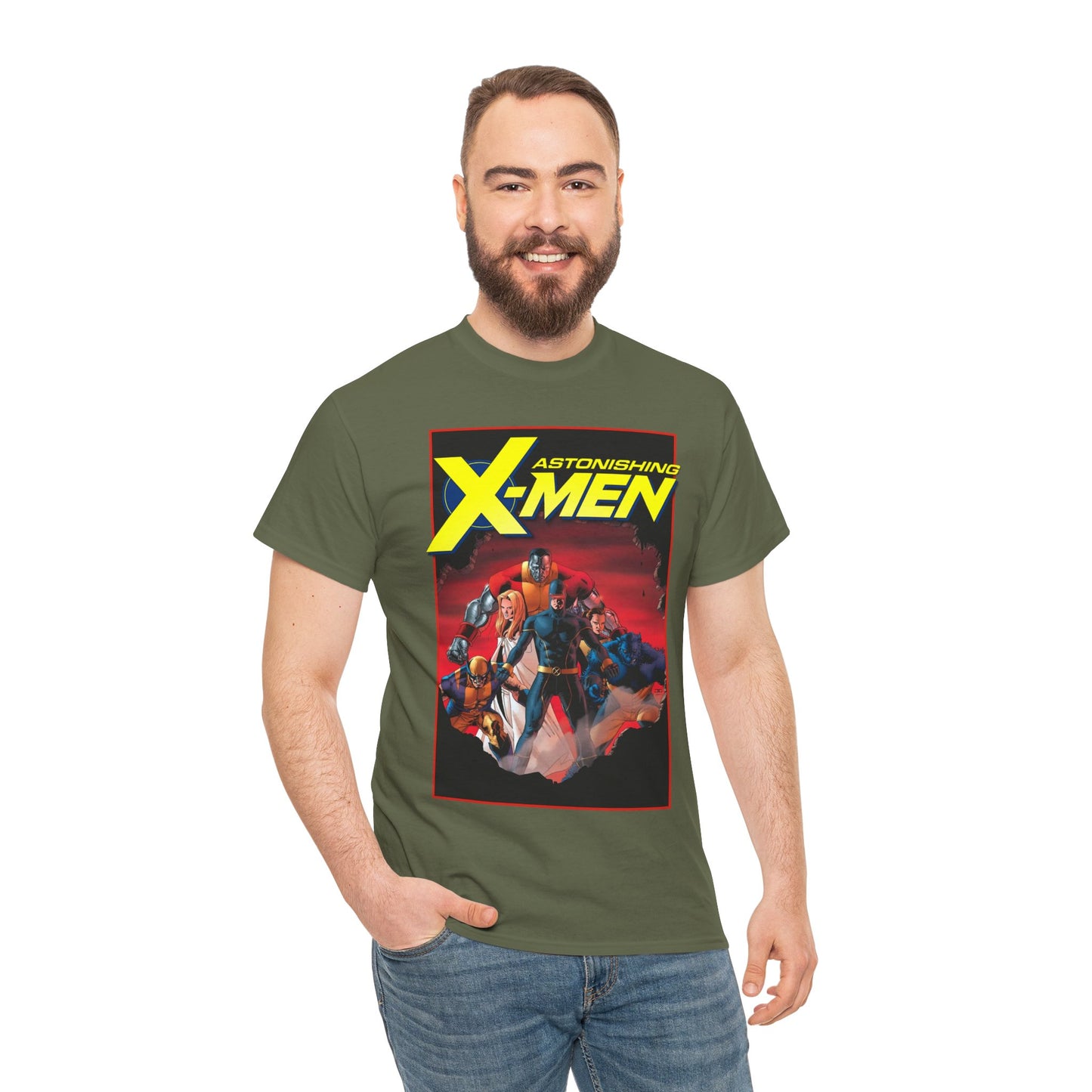 Astonishing X-Men T-Shirt - John Cassady Art - Cyclops, Beast, Wolverine, Colossus, Emma Frost - Marvel Comics