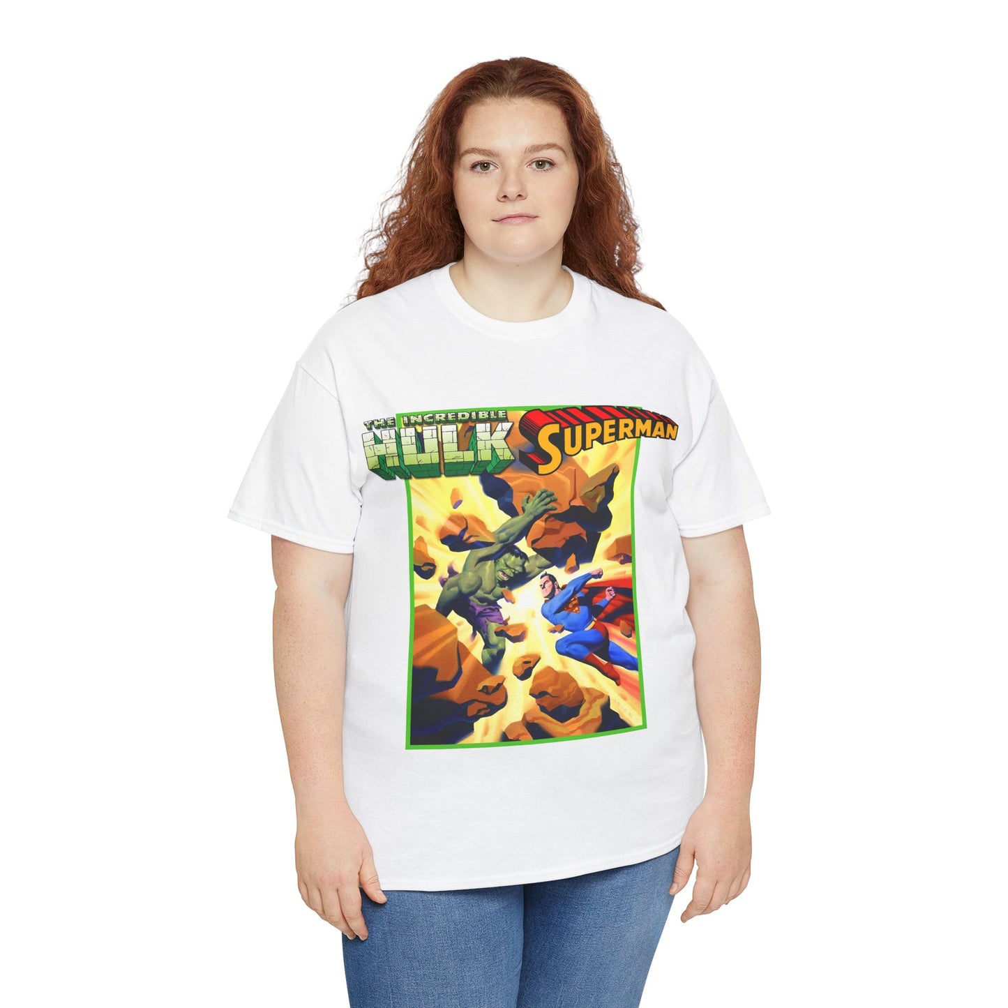 Incredible Hulk Vs Superman T-Shirt - Amazing Steve Rude Art - DC Comics & Marvel 90s Crossover - Bruce Banner, Clark Kent