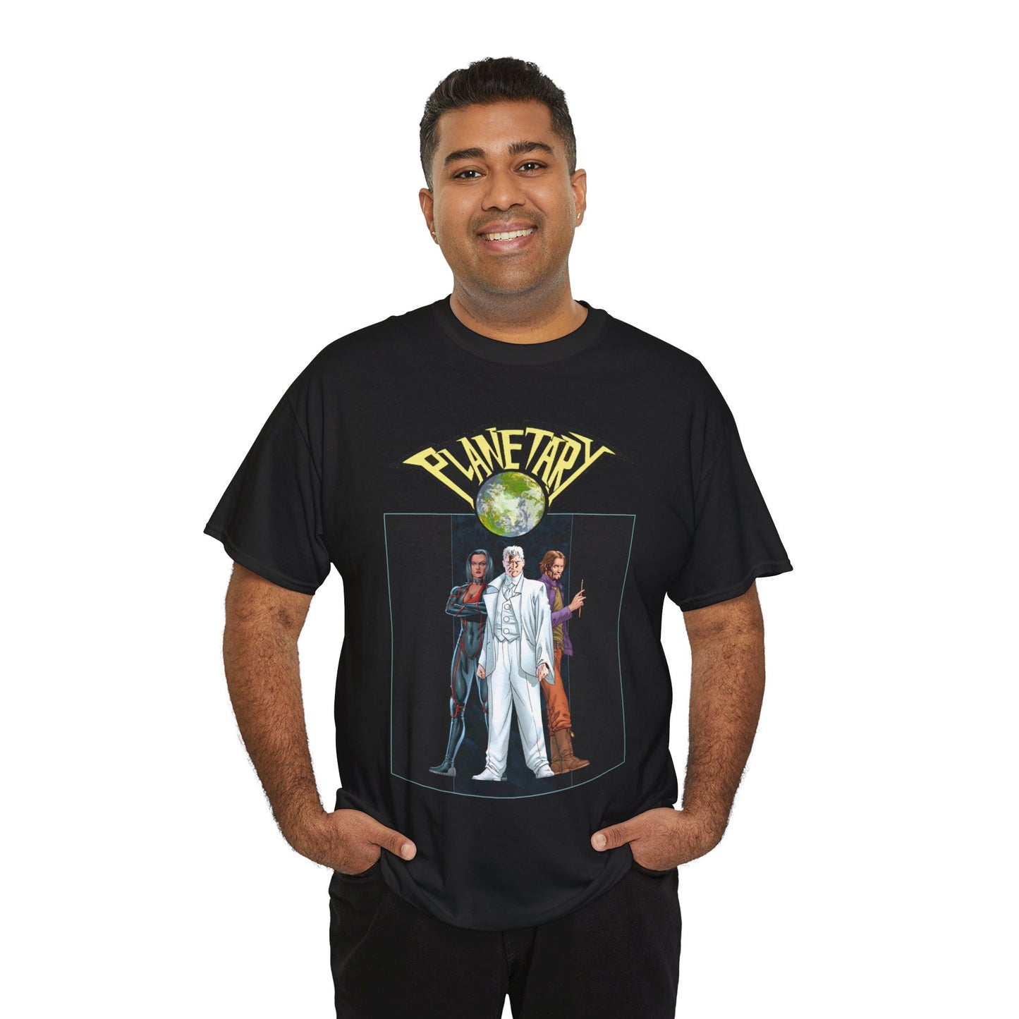 Planetary T-Shirt - - John Cassaday Art - The Drummer, Jakita Wagner & Elijah Snow - DC Comics/Wildstorm