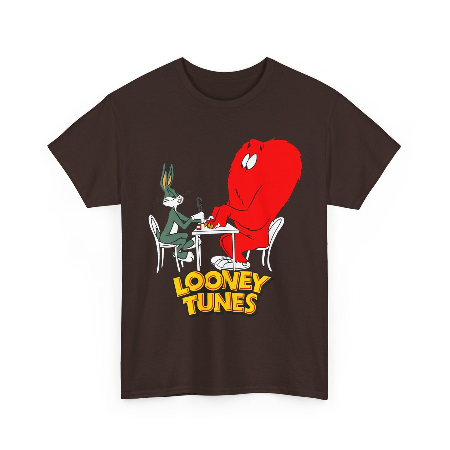 Bugs Bunny & Gossamer T-Shirt - Looney Tunes Cartoon - Popular Halloween Monster Getting a Manicure - Funny, Humorous Image