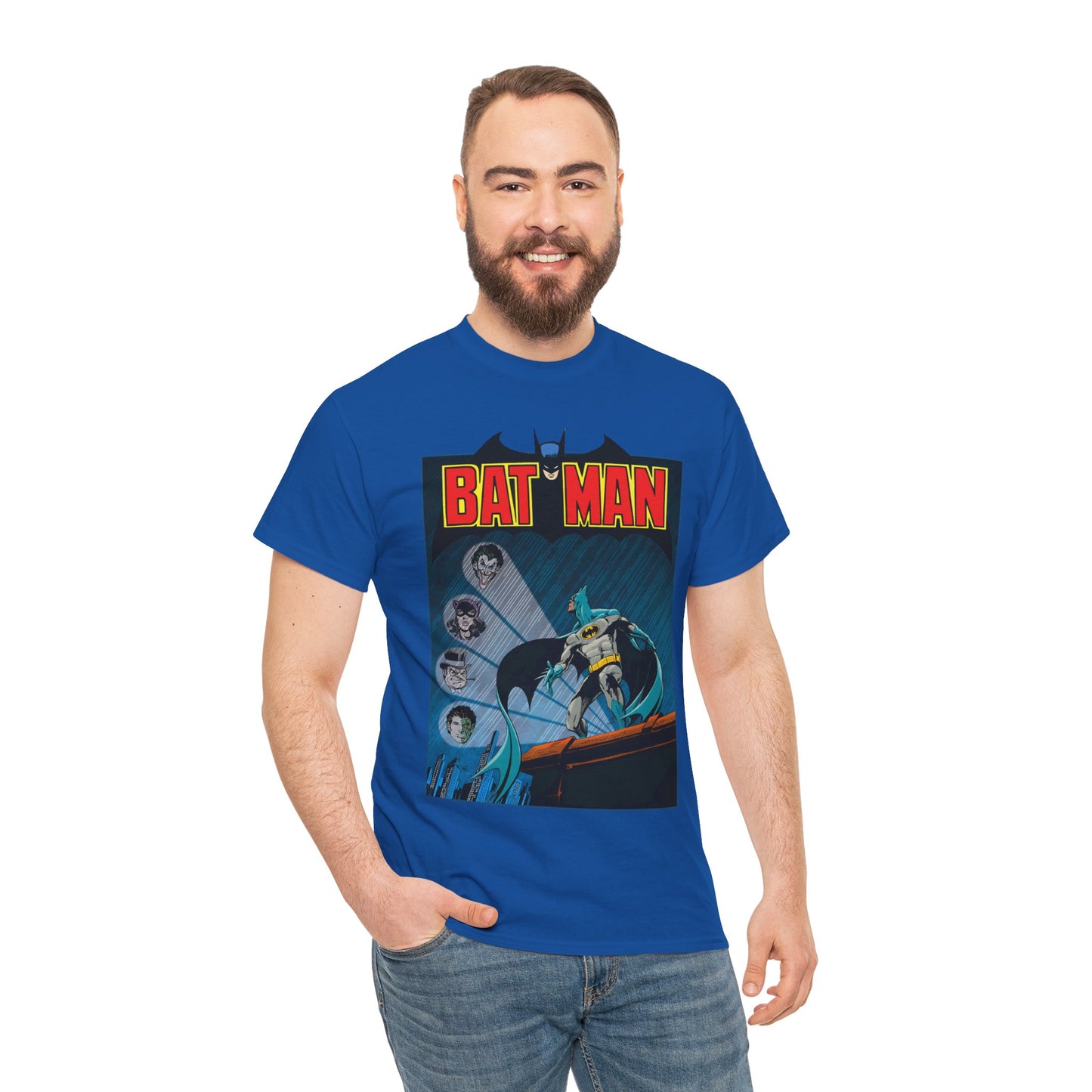 Batman T-Shirt - DC Comics - Catwoman, Joker, Two-Face, Penguin - Bronze Age Art - Gotham City