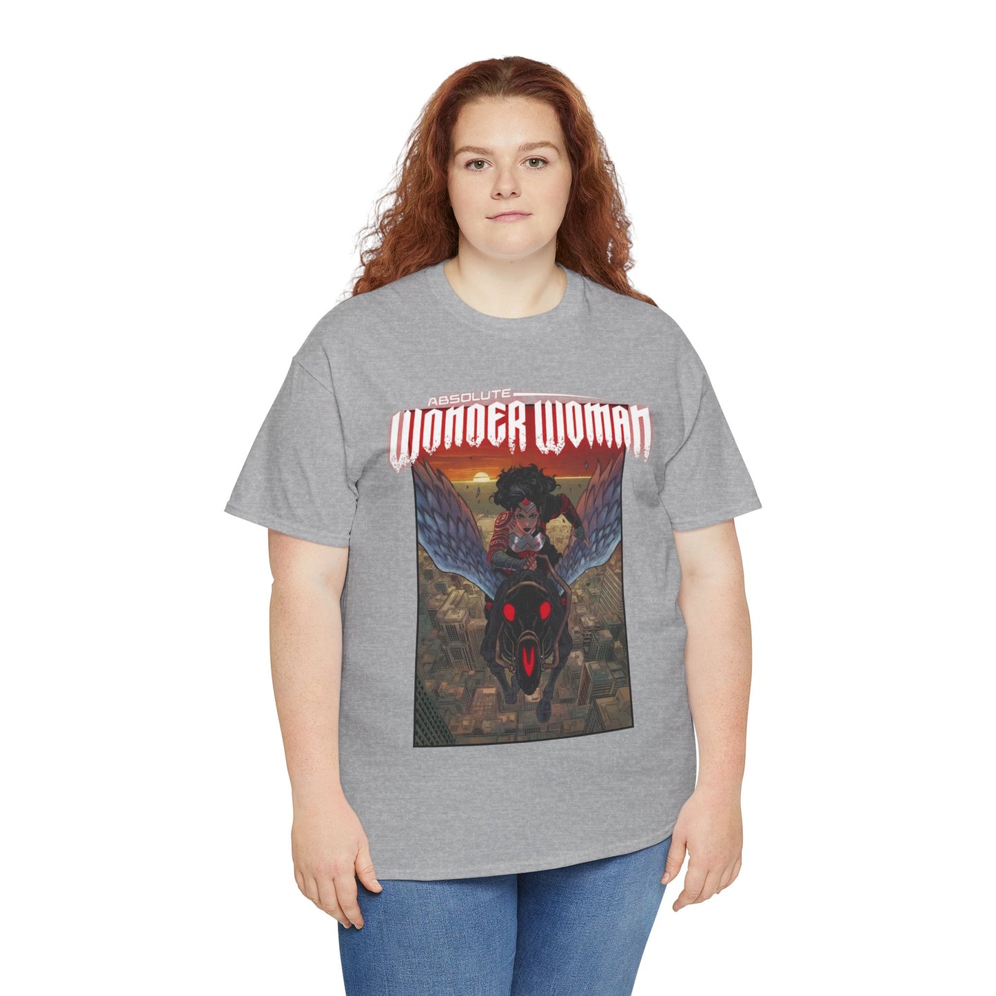 Absolute Wonder Woman T-Shirt - Hayden Sherman Art - DC Comics All-In - Raised in Hell by Circe - Riding Pegasus