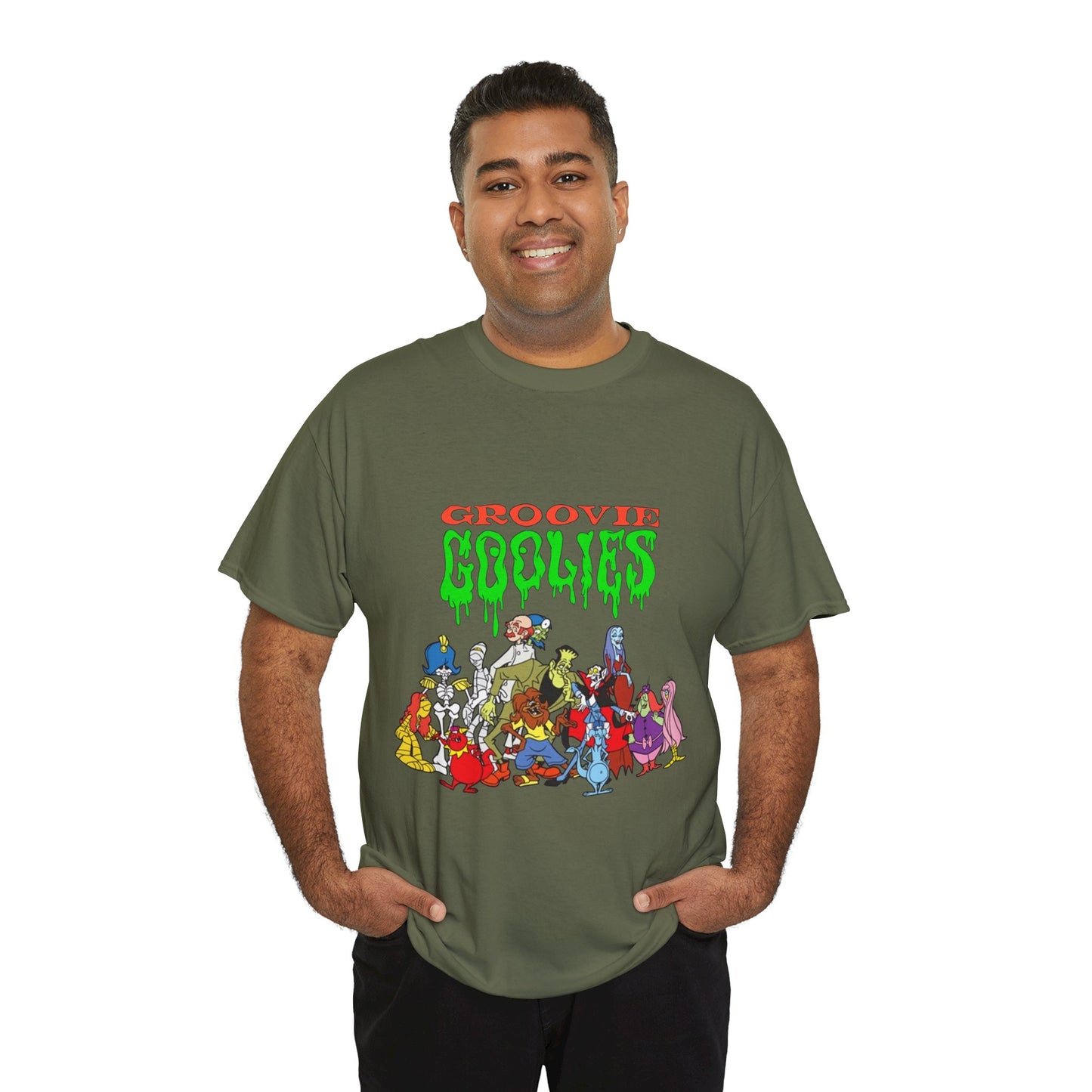 Groovie Goolies T-Shirt - The Monster Trio (Drac, Frankie, Wolfie) - Hagatha, Bella La Ghostly, Boneapart, Mummy - Horrible Hall on Horrible Drive - Filmation Cartoon