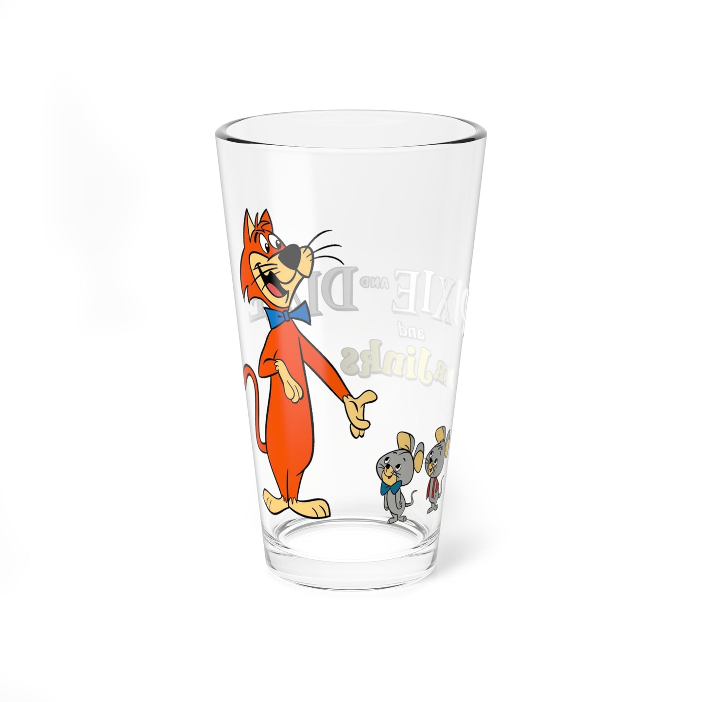 Pixie & Dixie & Mr Jinks Pint Glass, 16oz - Classic Hanna-Barbera Cartoon - Retro Animation Art