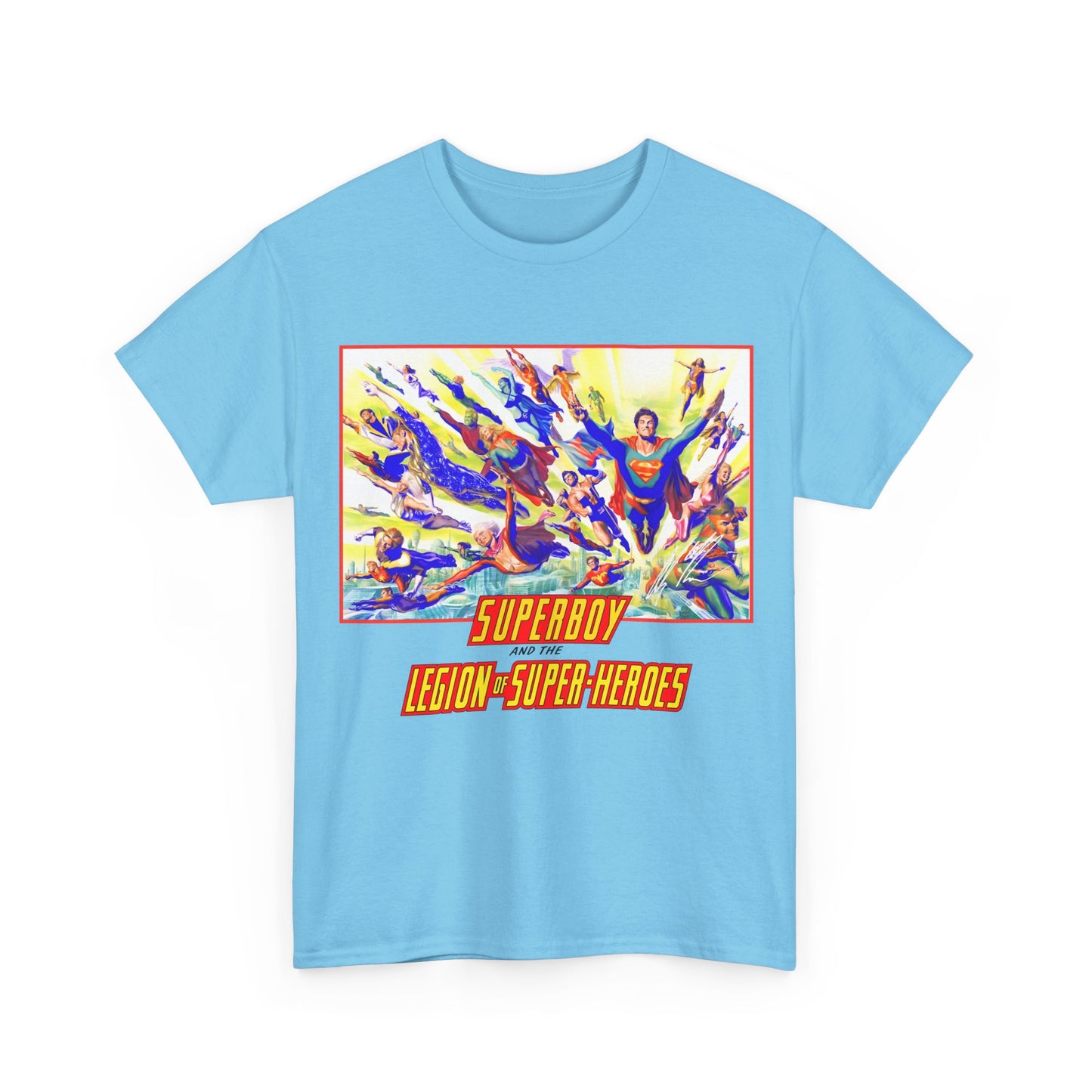 Superboy & Legion of Super-Heroes T-Shirt - Alex Ross Art - Saturn Girl, Brainiac 5, Lightning Lad, Shadow Lass, Dawnstar, Karate Kid - DC Comics