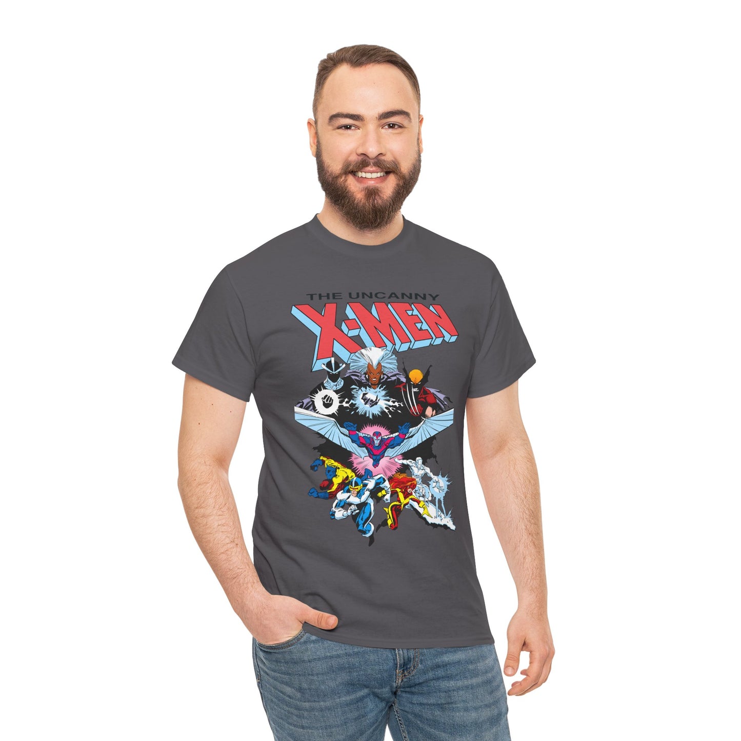 X-Men/X-Factor T-Shirt - Cyclops, Storm, Jean Grey, Iceman, Beast, Wolverine - Marvel Comics - From the Inferno Storyline - Mutant Battle