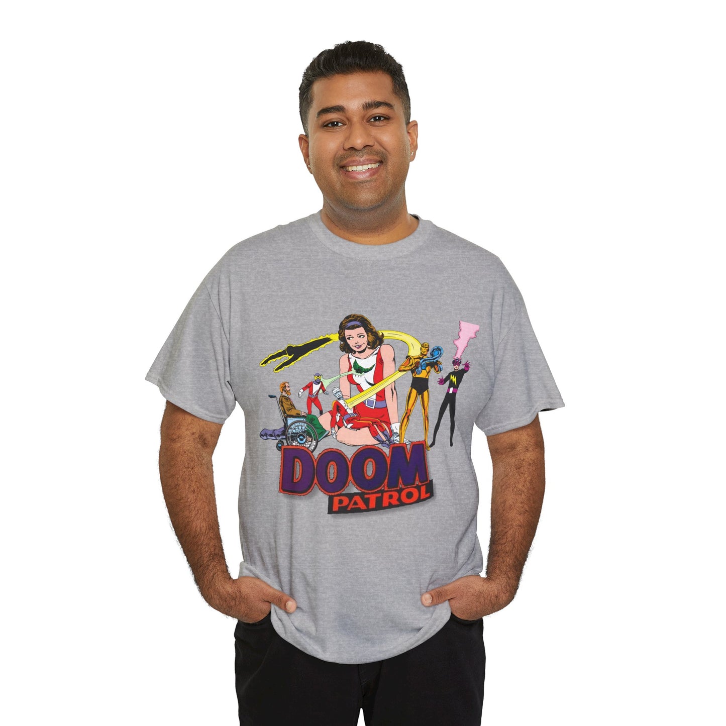 Doom Patrol T-Shirt - John Byrne Art - DC Comics Who's Who Art - Beast Boy, Robotman, Mento, Elasti-Girl, Negative Man, The Chief