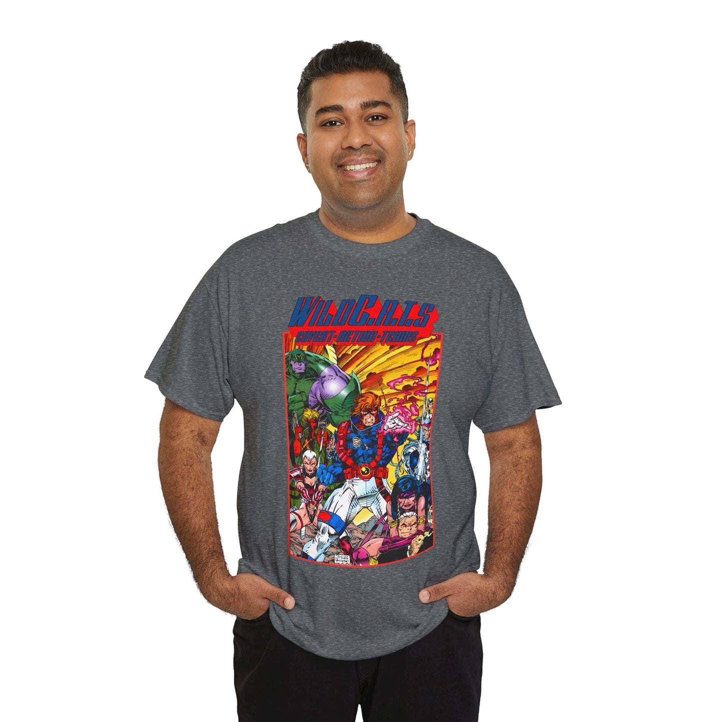 Wildcats T-Shirt - Jim Lee Art - WildC.A.T.s: Covert Action Teams - Spartan, Voice, Grifter, Zealot, Emp - Image/Wildstorm/DC Comics