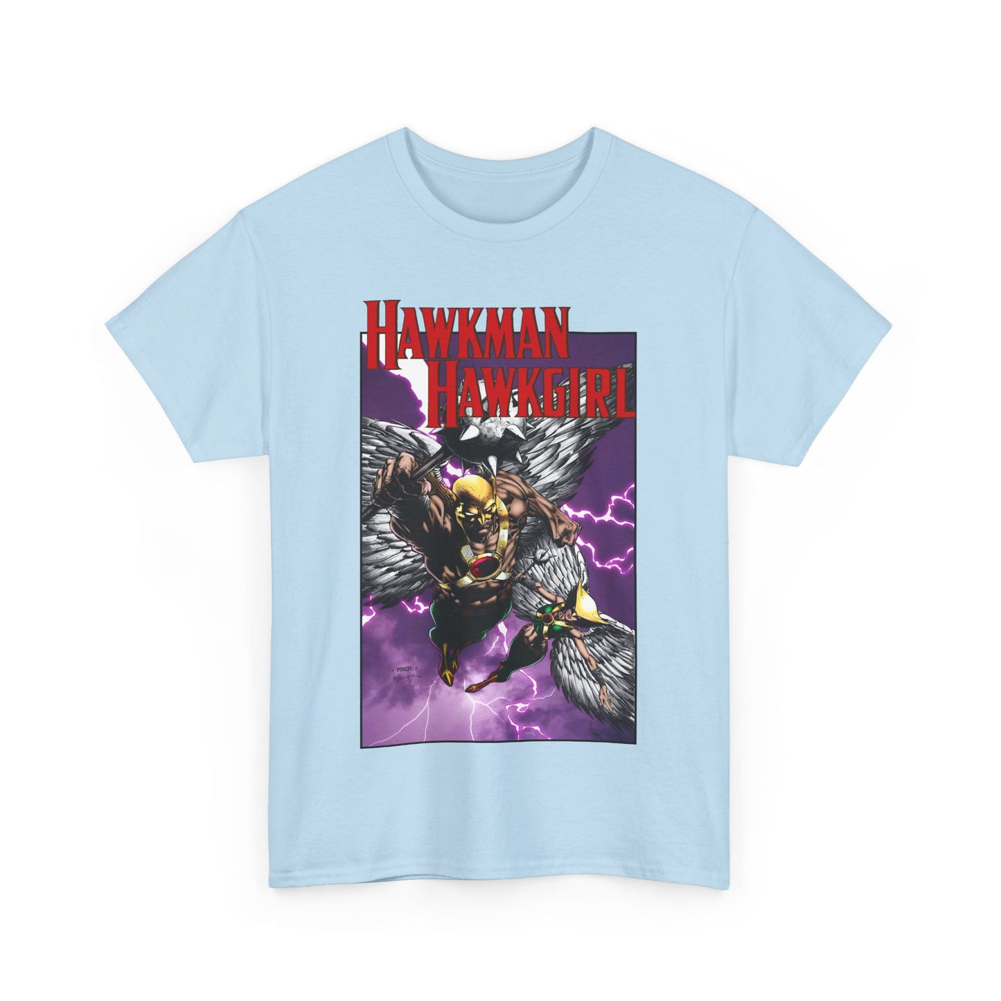 Hawkman & Hawkgirl T-Shirt - David Finch Art - Carter & Shayera Hall - JLA & JSA Members - DC Comics