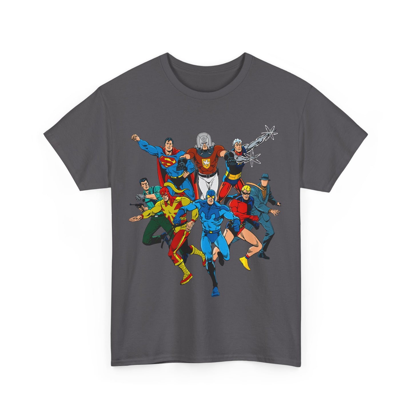 Charlton Characters T-Shirt - DC Comics - Captain Atom, Peacemaker, The Question, Blue Beetle, Judomaster
