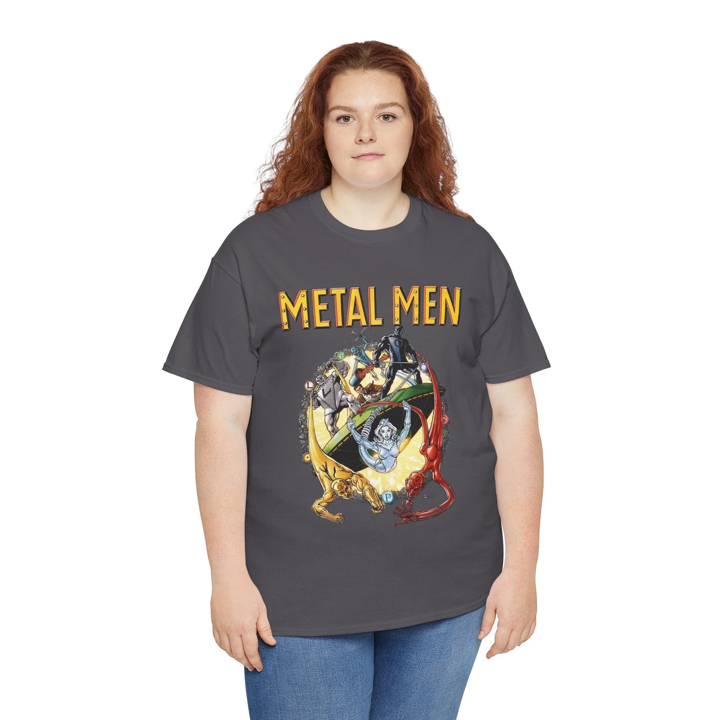 Metal Men T-Shirt - George Perez Art - DC Comics - Classic Silver Age Team - Mercury, Iron, Tin, Gold