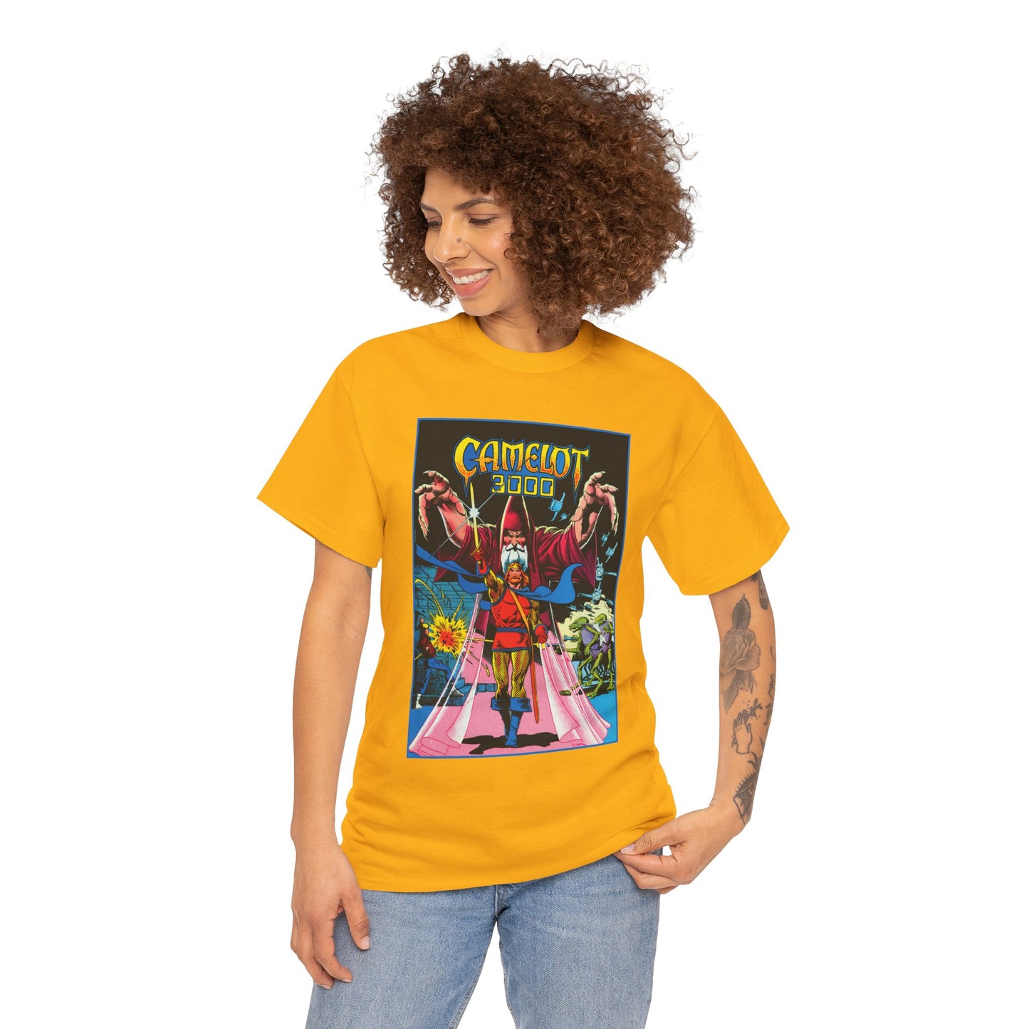 Camelot 3000 T-Shirt - Brian Bolland Art - DC Comics - King Charles, Merlyn - 1980s Sci-Fi Mini-Series