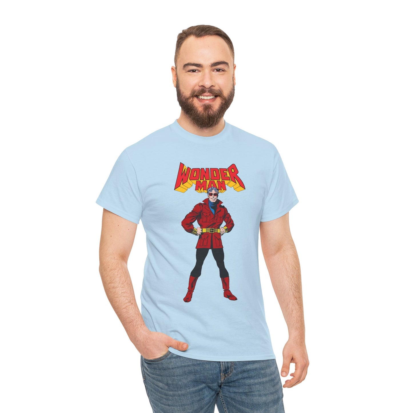 Wonder Man T-Shirt - George Perez Art - West Coast Avengers - Marvel Comics - Simon Williams - Safari Jacket Look