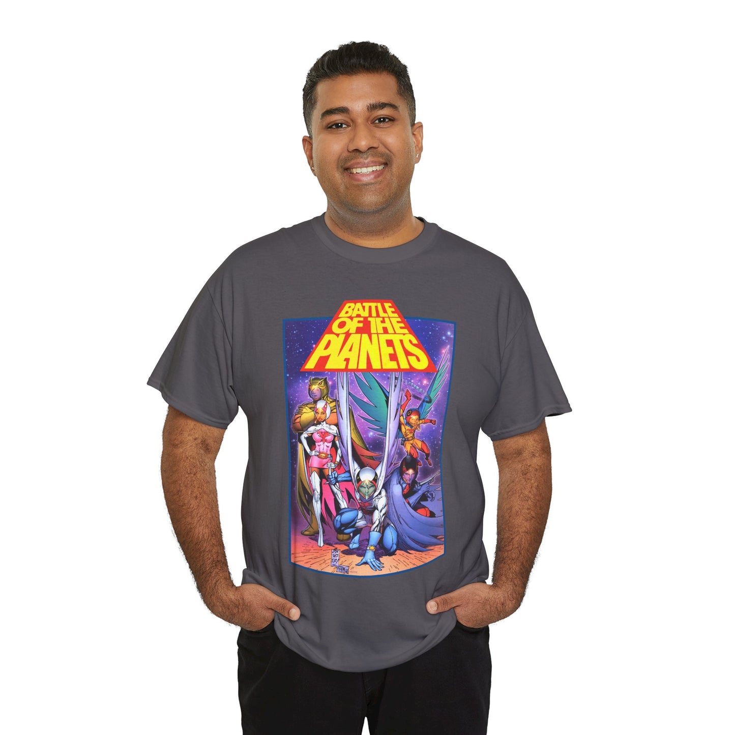Battle of the Planets T-Shirt - Marc Silvestri Art - G-Force - Popular Gatchaman Cartoon - Mark, Jason, Princess, Keyop, and Tiny