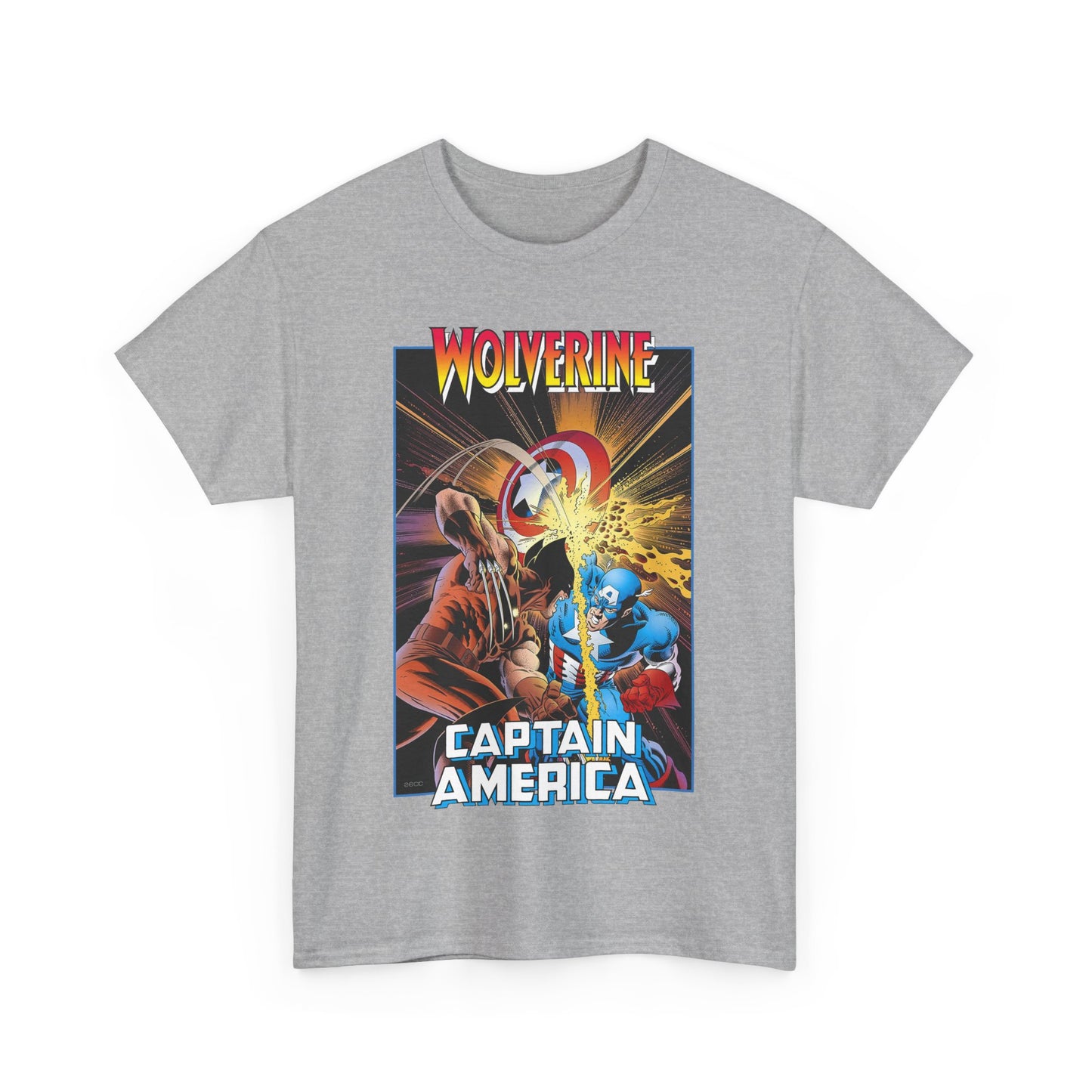 Wolverine Vs Captain America T-Shirt - Mike Zeck Classic Art - Marvel Comics