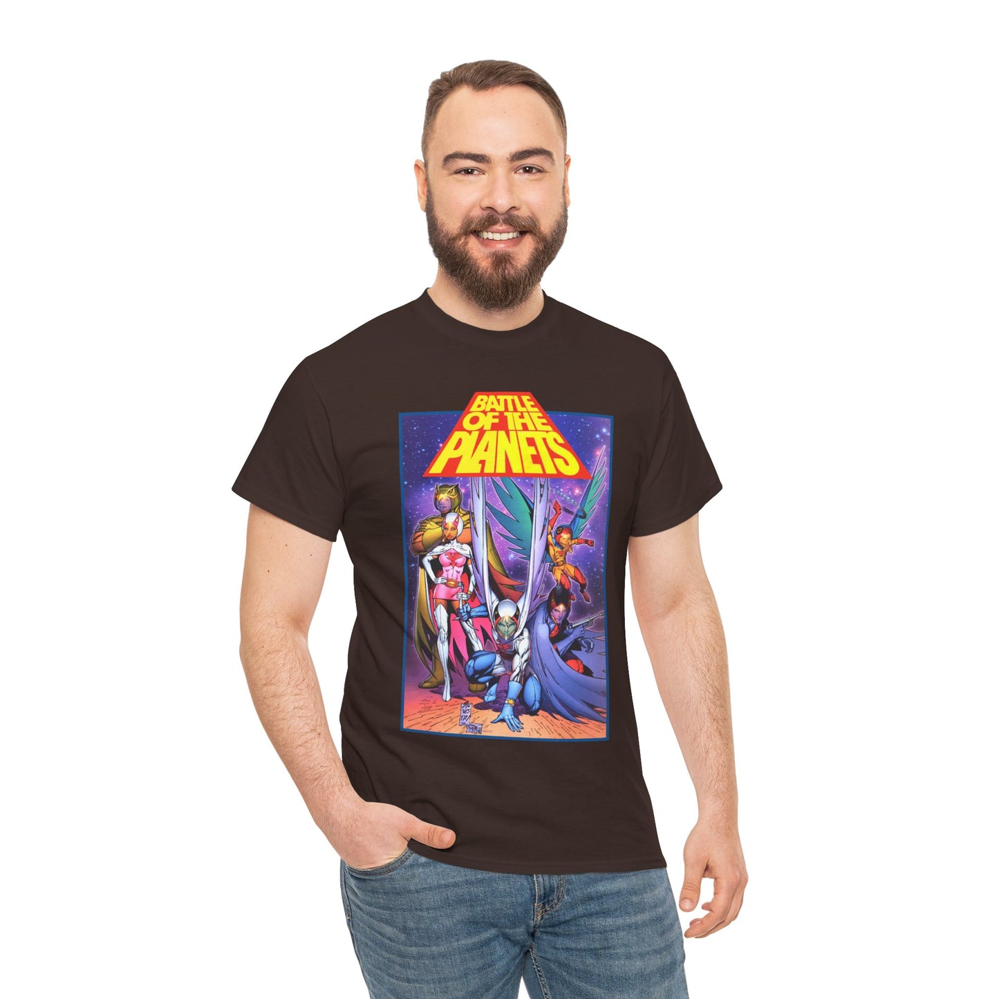 Battle of the Planets T-Shirt - Marc Silvestri Art - G-Force - Popular Gatchaman Cartoon - Mark, Jason, Princess, Keyop, and Tiny