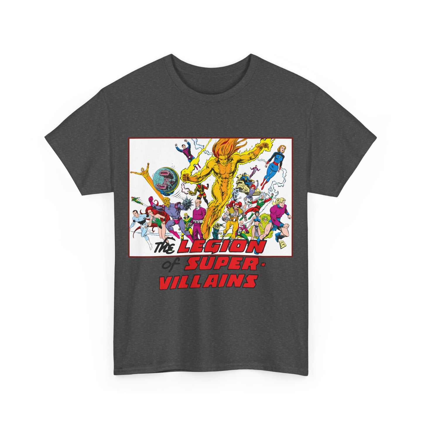 Legion of Super-Villains T-Shirt - Steve Lightle Art - LOSH, Legion of Super-Heroes Foes - Saturn Queen, Tyr, Lightning Lord, Spider Girl, Cosmic King, Nemesis Kid - DC Comics