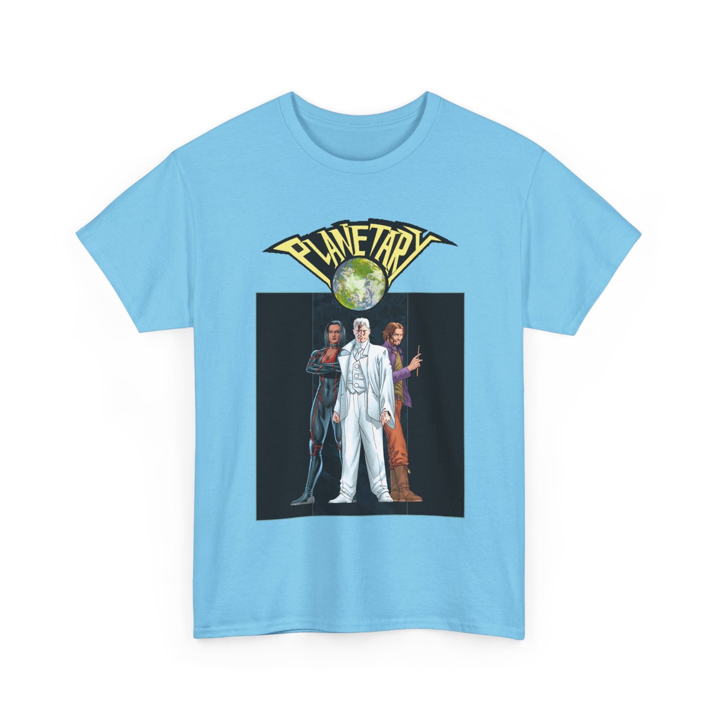 Planetary T-Shirt - - John Cassaday Art - The Drummer, Jakita Wagner & Elijah Snow - DC Comics/Wildstorm