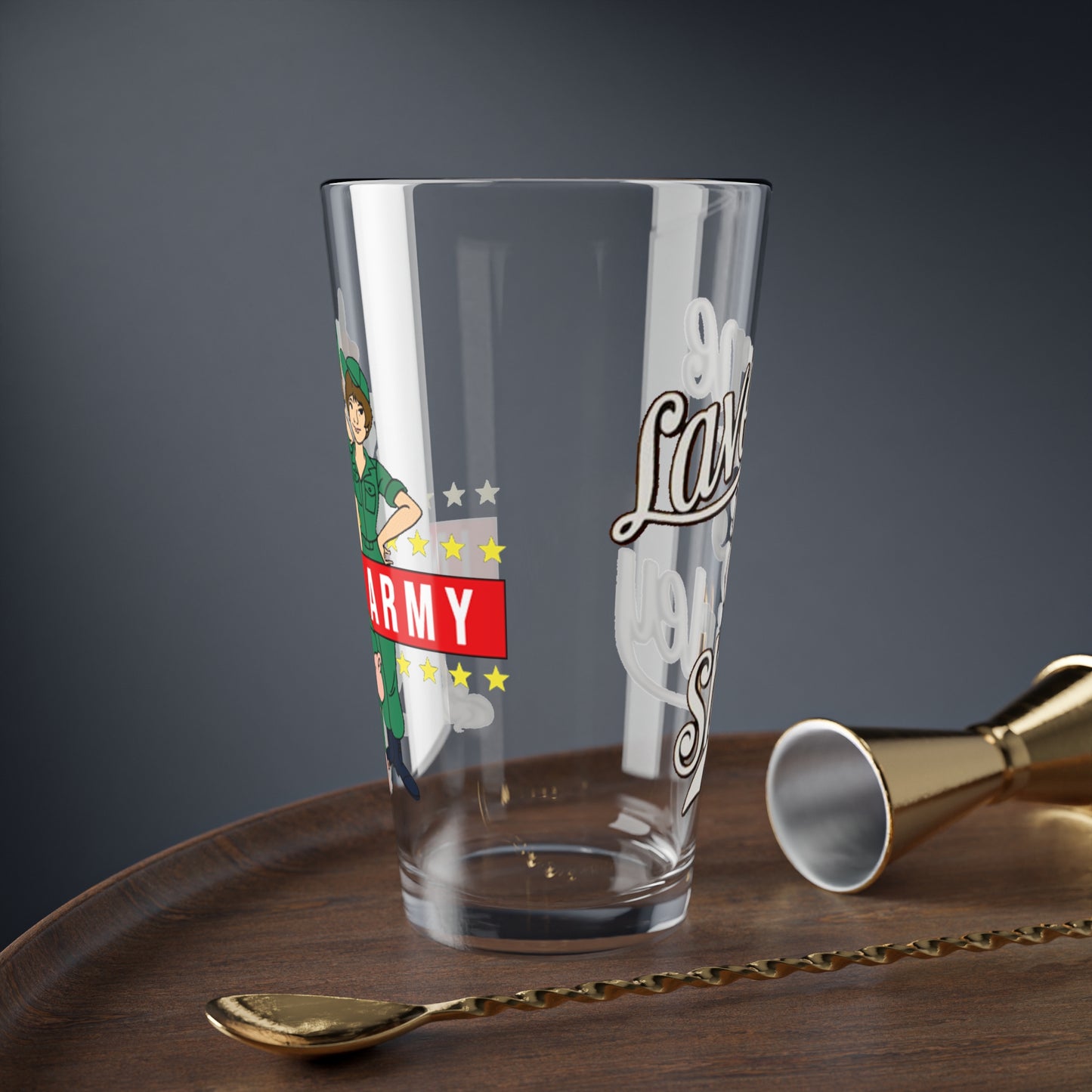 Laverne & Shirley Pint Glass, 16oz - Saturday Morning Cartoon - Sgt. Squeally - Based on the Popular 1970s Sit-Com