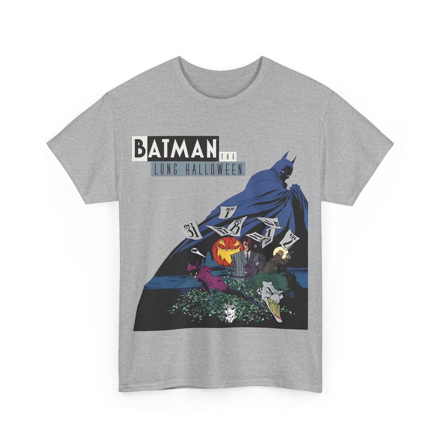 Batman The Long Halloween T-Shirt - Stunning Tim Sale Art - Joker, Catwoman, Two-Face, Poison Ivy, Commissioner Gordon - DC Comics - Classic Story